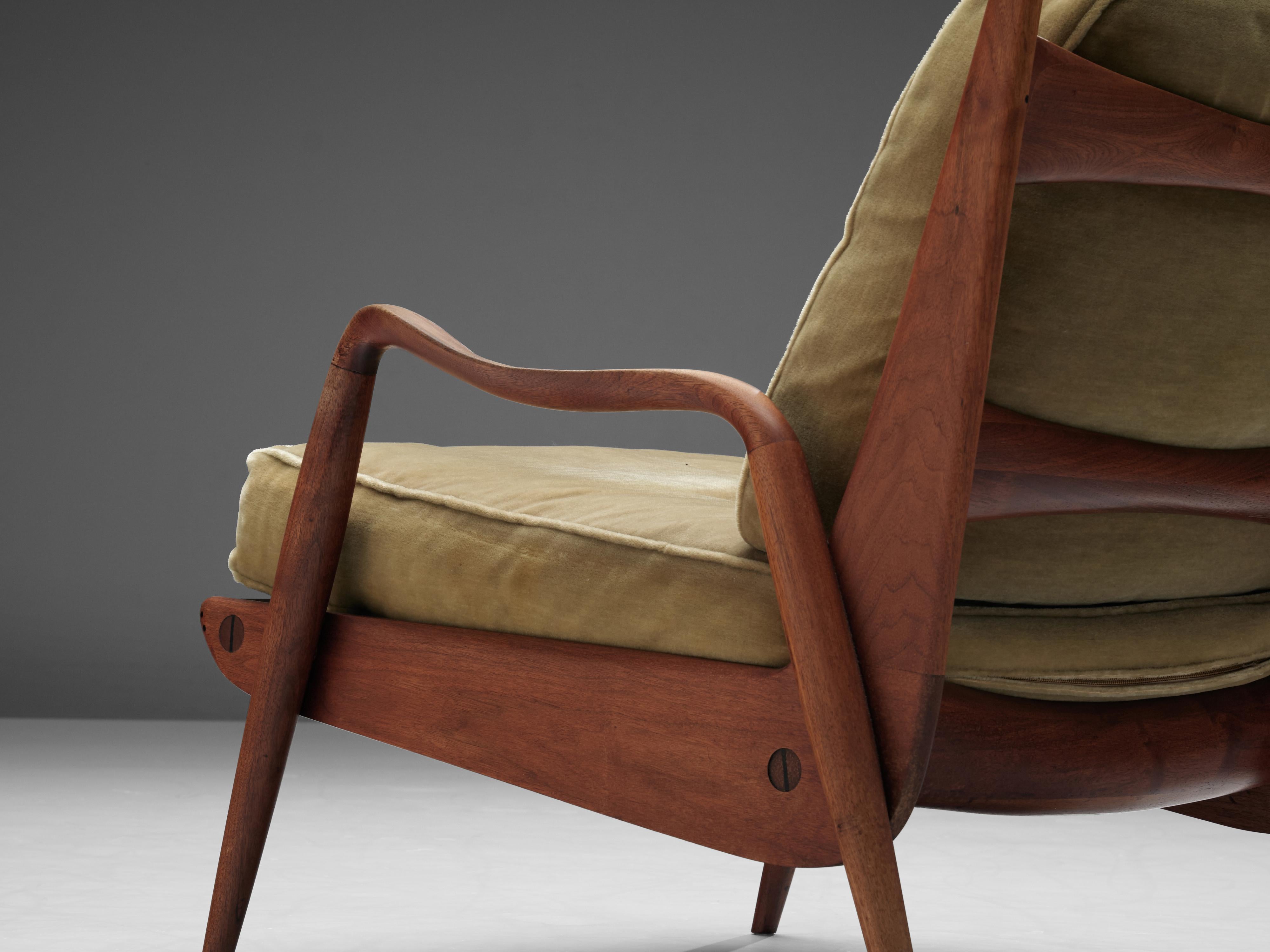 Walnut Phillip Lloyd Powell 'New Hope' Lounge Chair