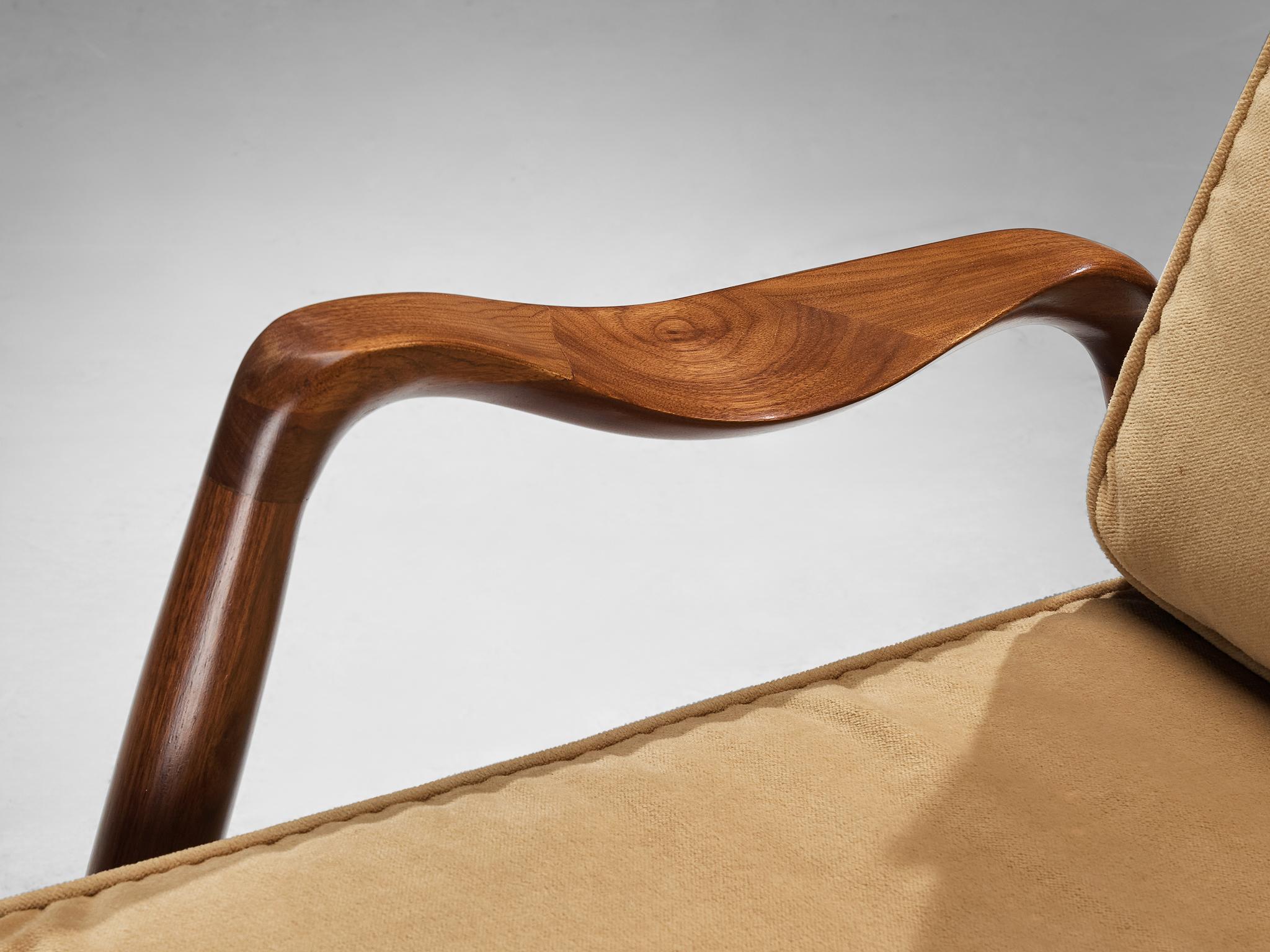 Mid-20th Century Phillip Lloyd Powell 'New Hope' Lounge Chair in American Walnut