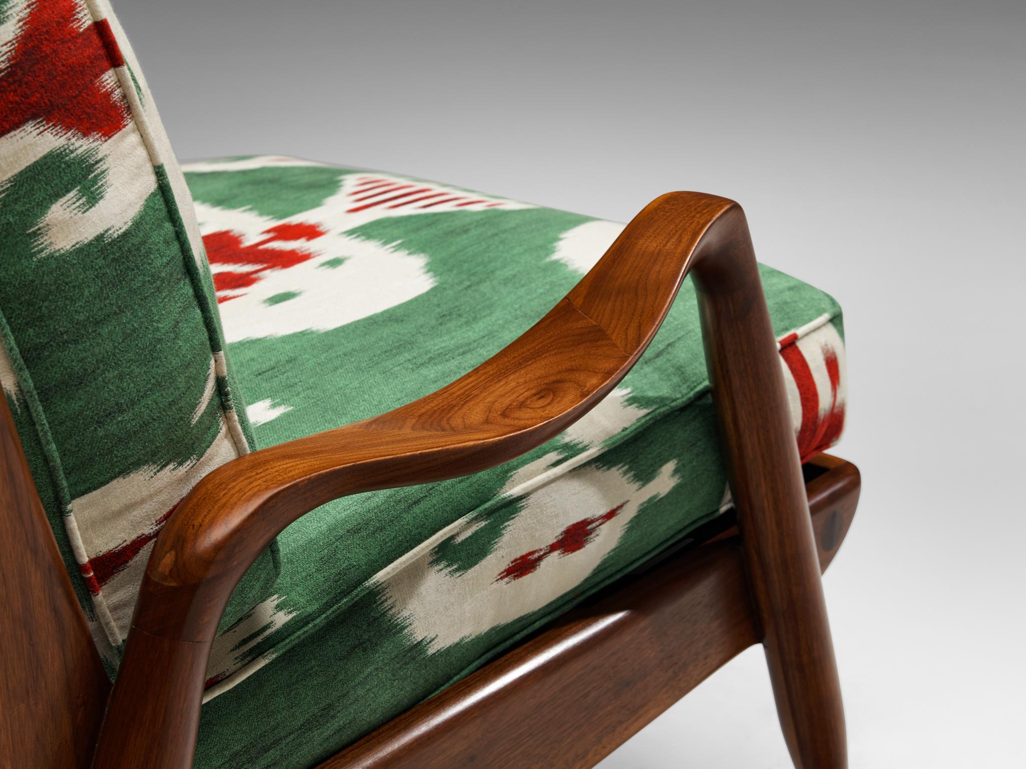 Mid-20th Century Phillip Lloyd Powell 'New Hope' Lounge Chair in American Walnut