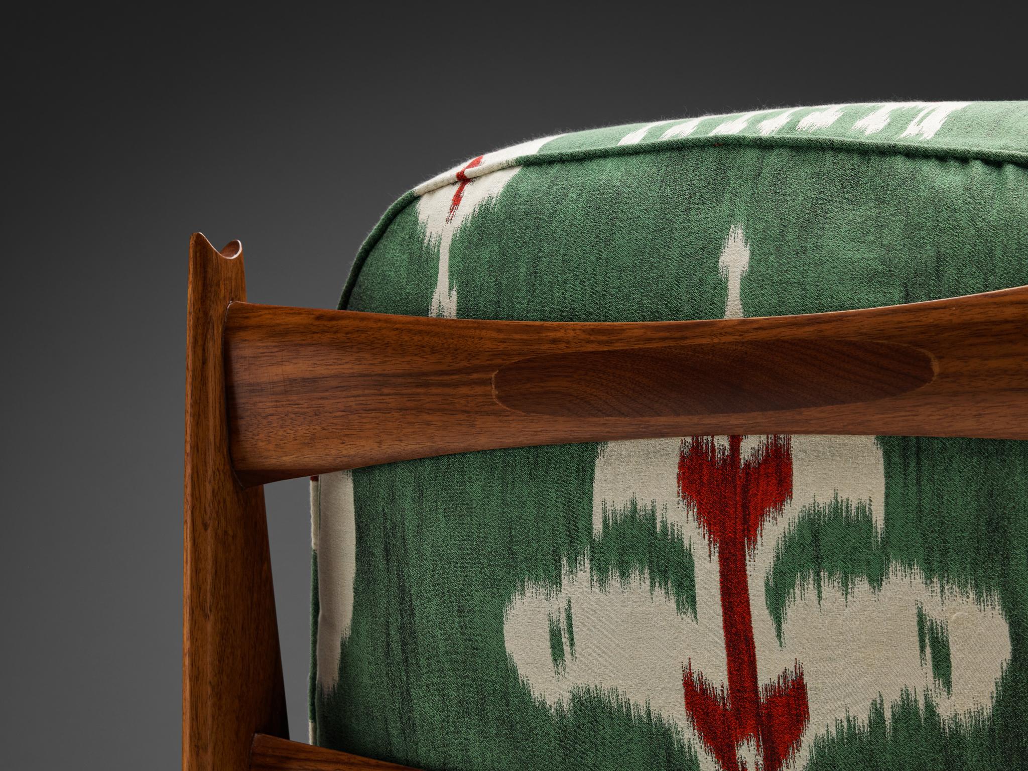 Fabric Phillip Lloyd Powell 'New Hope' Lounge Chair in American Walnut