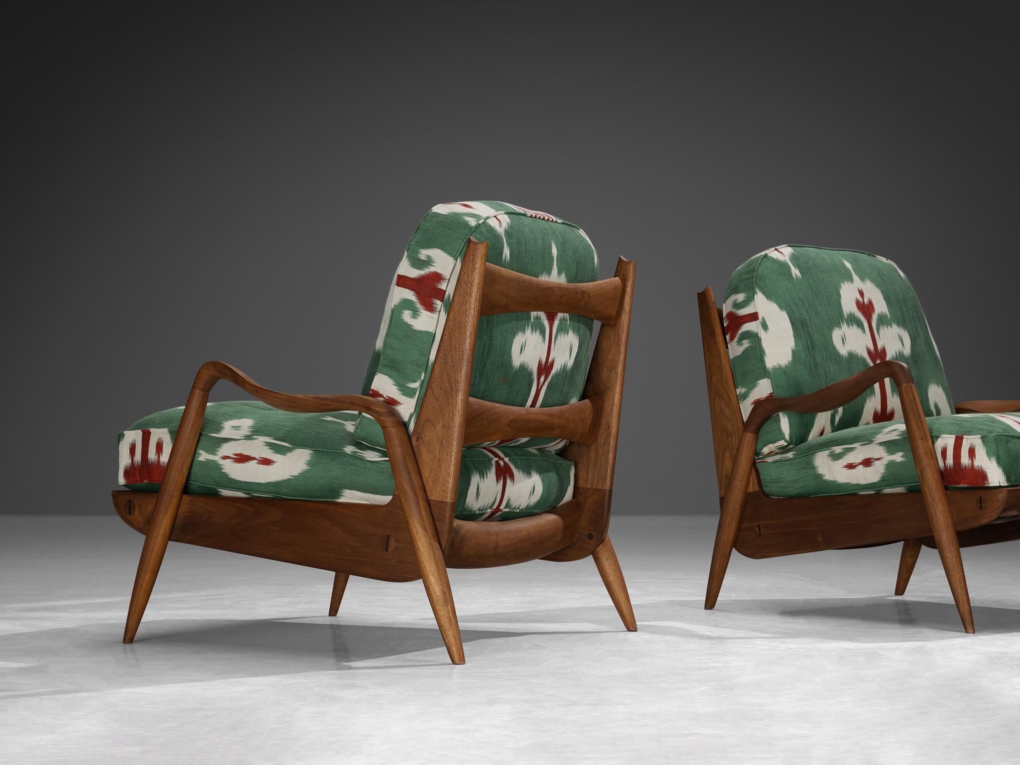 Phillip Lloyd Powell Pair of 'New Hope' Lounge Chairs in American Walnut  For Sale 6