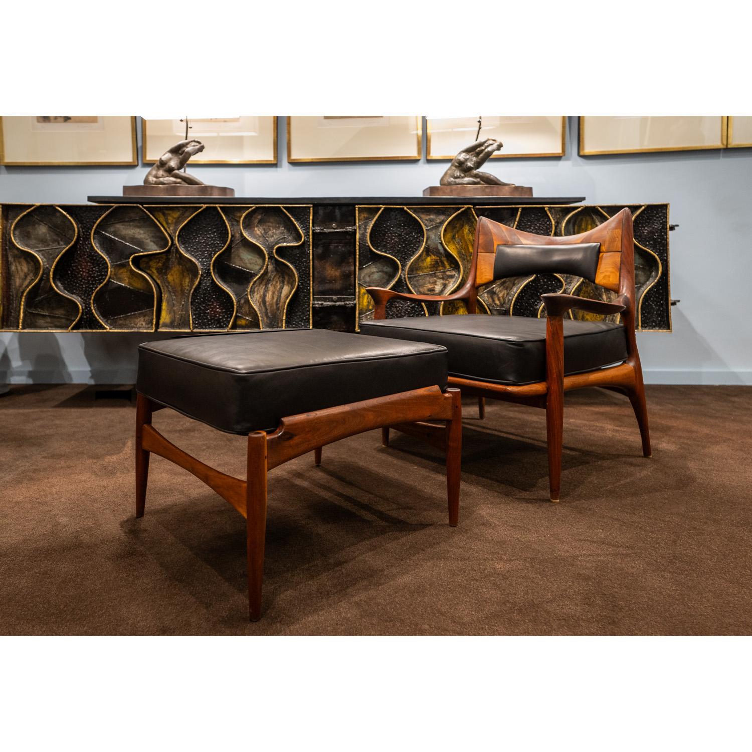 Phillip Lloyd Powell Rare and Iconic Chair and Ottoman Early-1960s For Sale 3