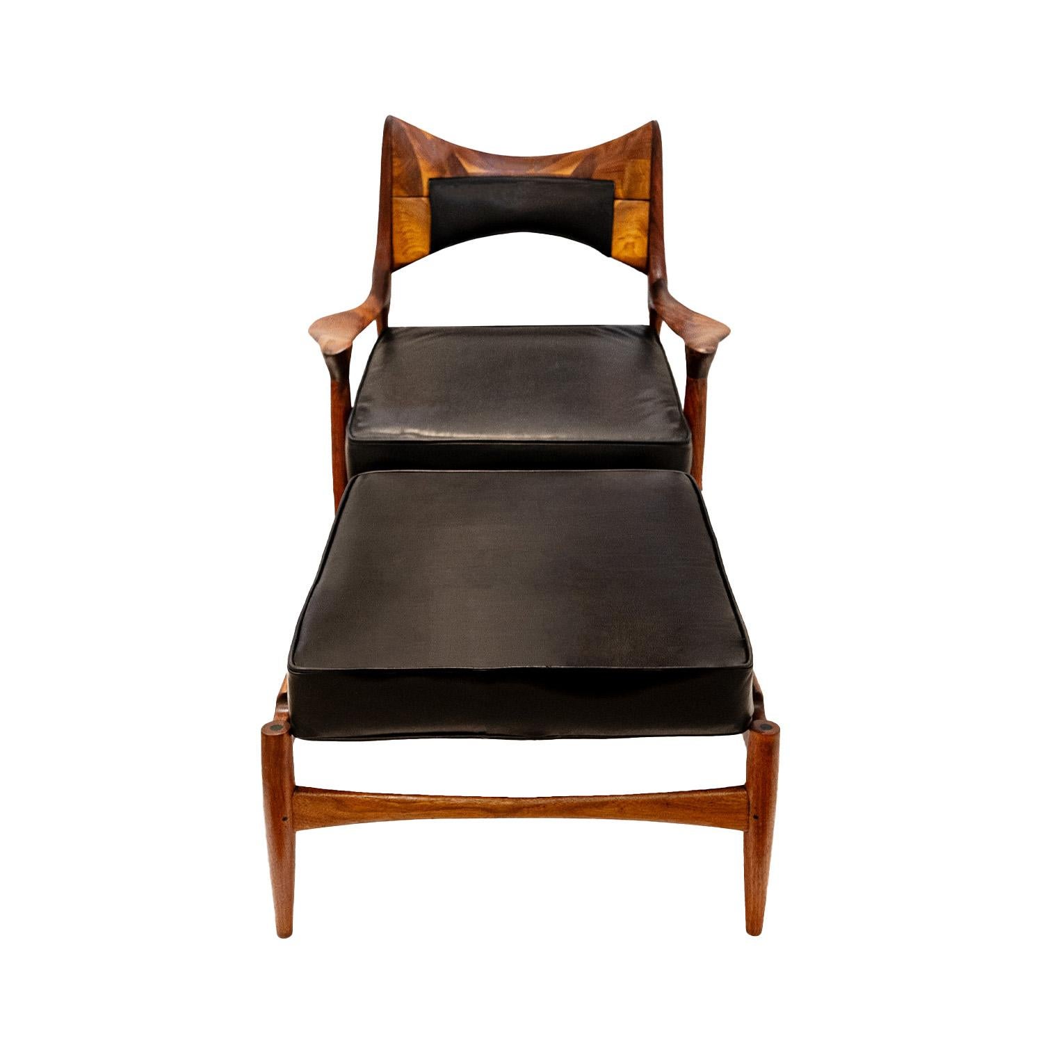 Mid-Century Modern Phillip Lloyd Powell Rare and Iconic Chair and Ottoman Early-1960s For Sale