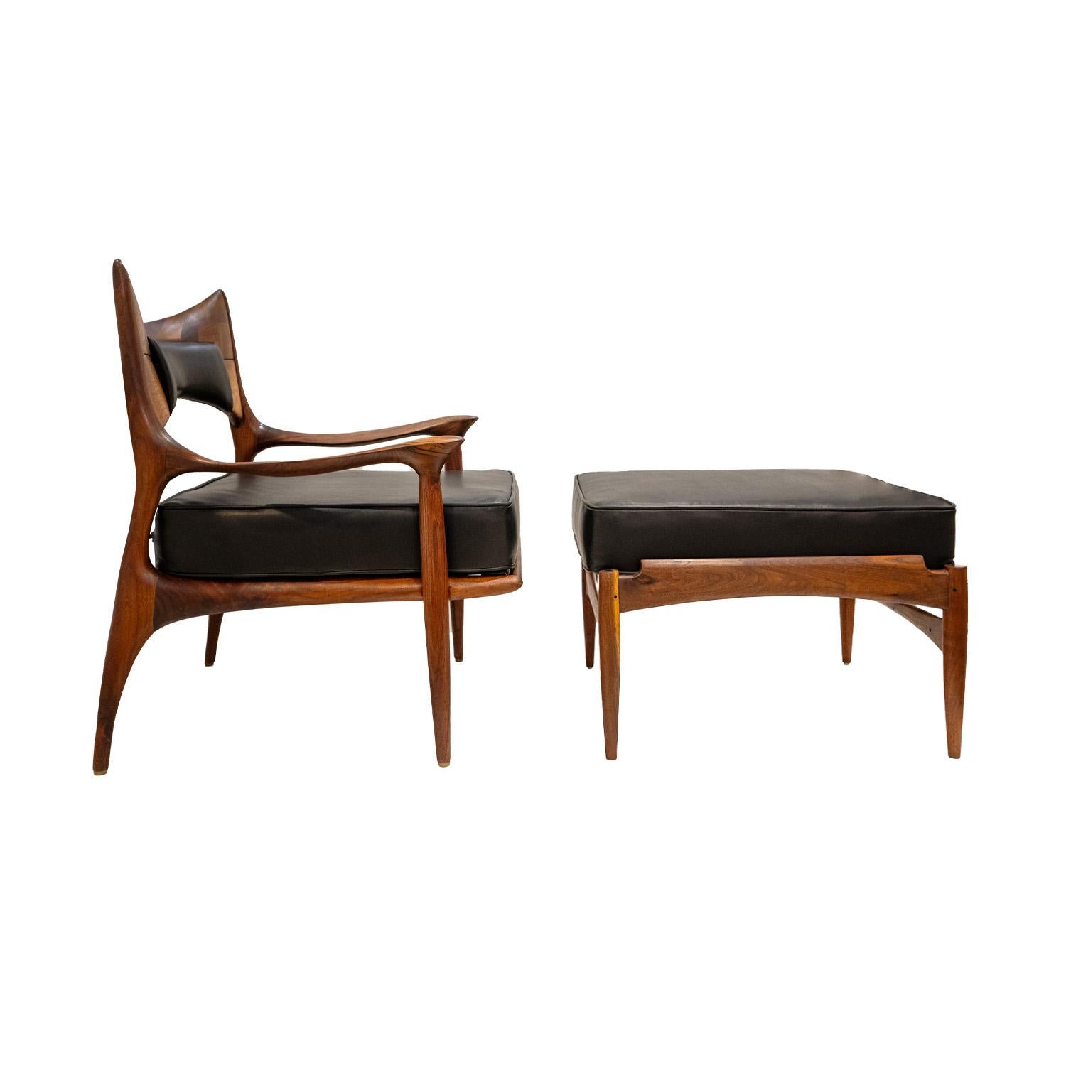 American Phillip Lloyd Powell Rare and Iconic Chair and Ottoman Early-1960s For Sale