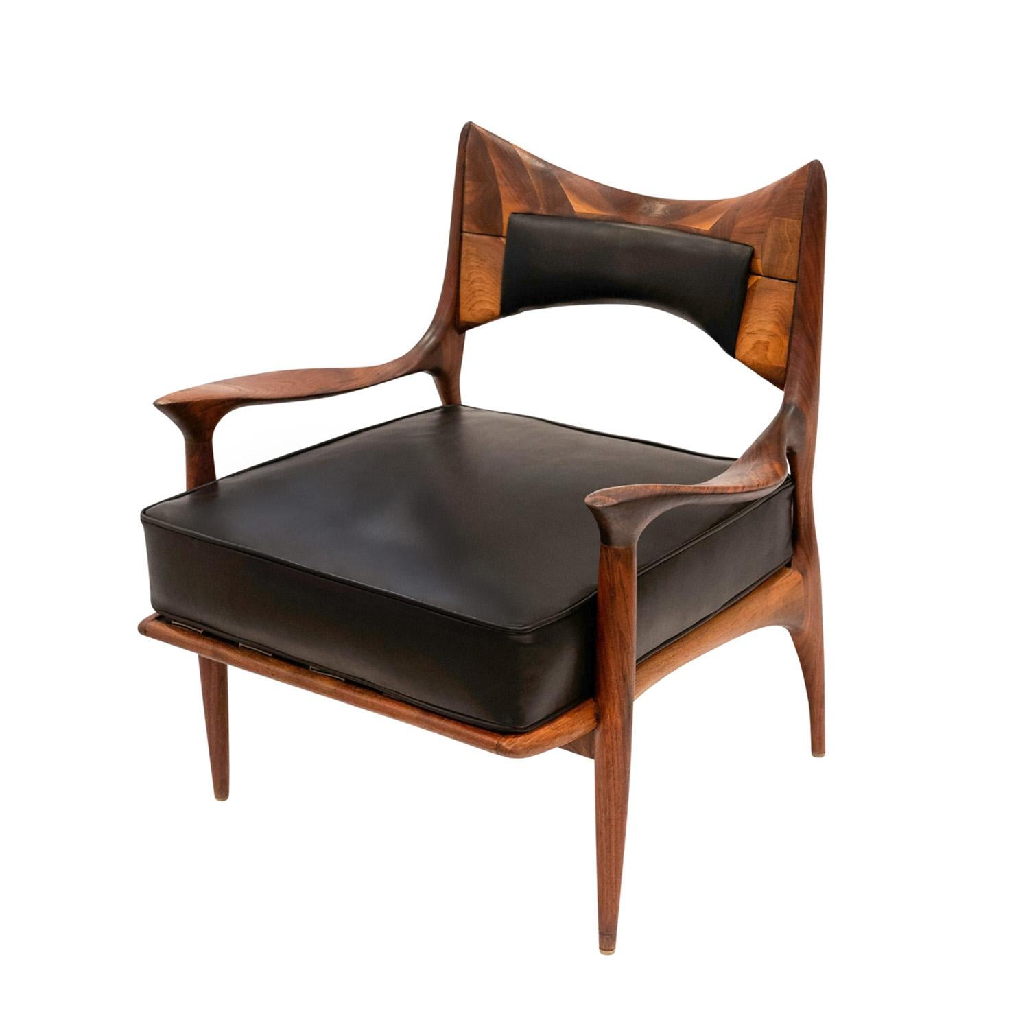 Phillip Lloyd Powell Seltener und ikonischer Stuhl und Ottomane Anfang der 1960er Jahre im Zustand „Hervorragend“ im Angebot in New York, NY