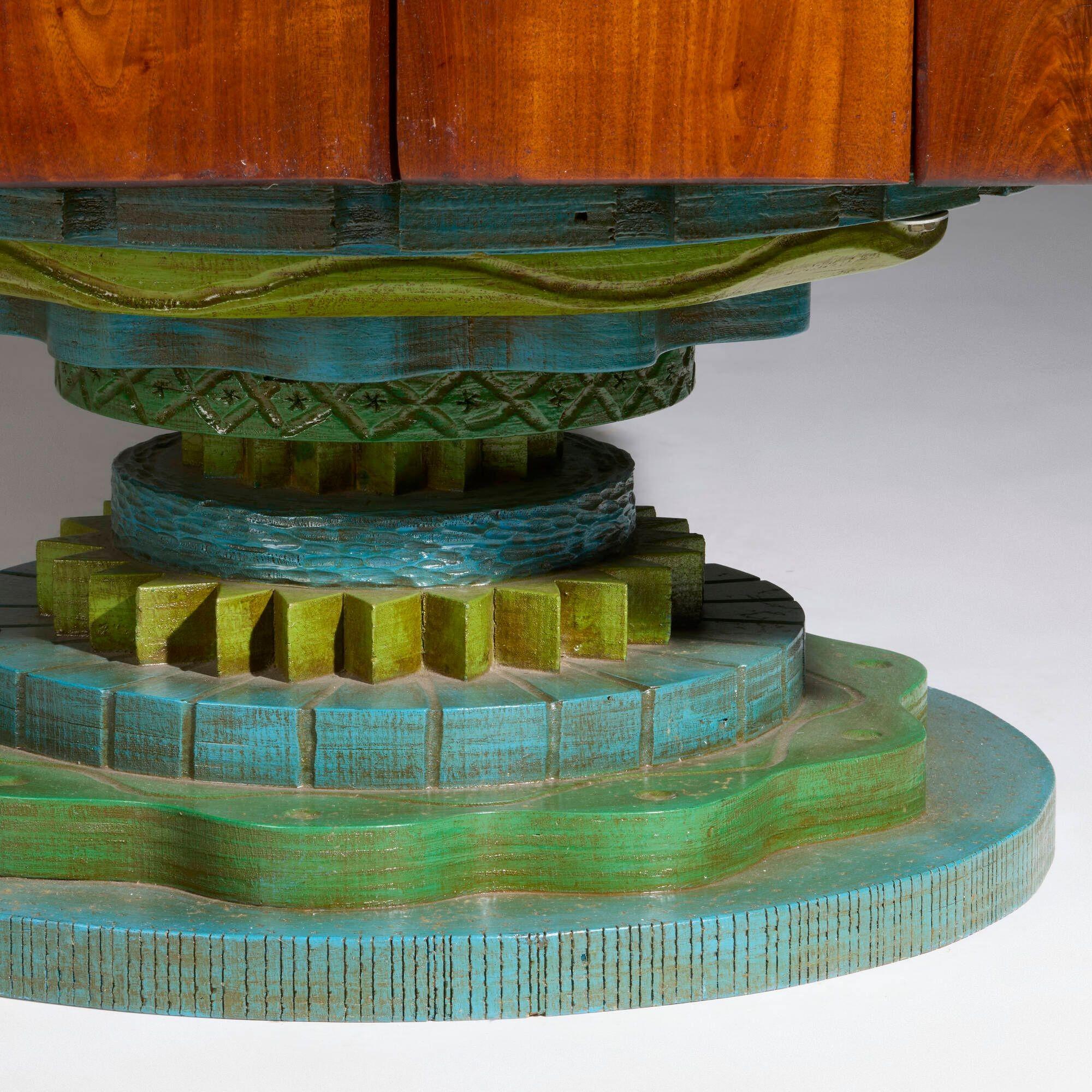 Phillip Lloyd Powell Rotating Walnut Case / Bar, 1965 In Good Condition For Sale In Chicago, IL