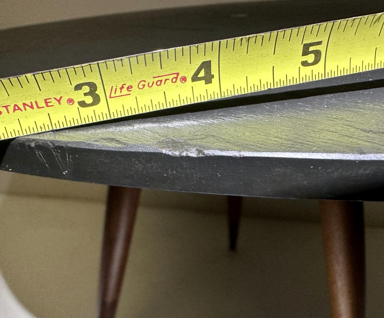 Phillip Lloyd Powell Charcoal Slate & Walnut Tripod Occasional Table, 1960 For Sale 4