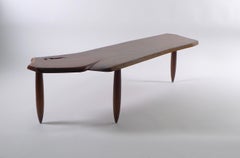Phillip Lloyd Powell; Studio Made Coffee Table in American Black Walnut, 1960's