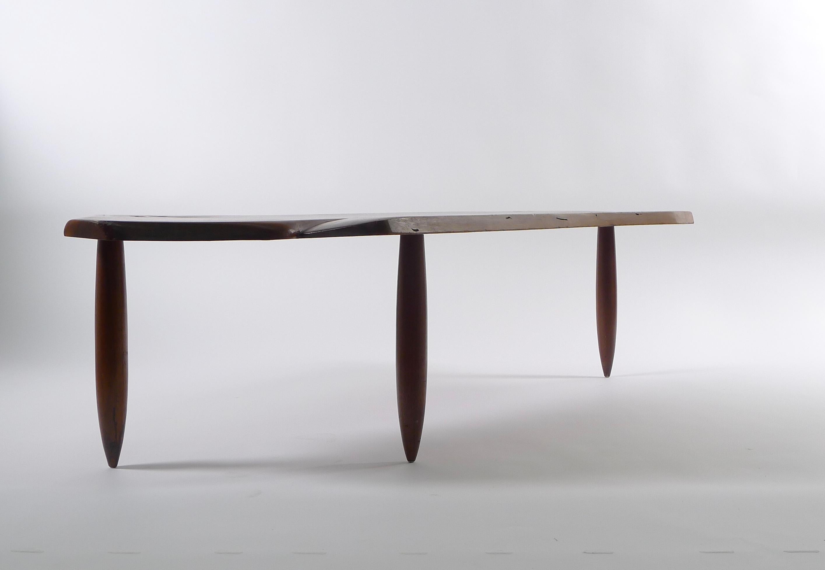 Mid-Century Modern Phillip Lloyd Powell; Studio Made Coffee Table in American Black Walnut, 1960's