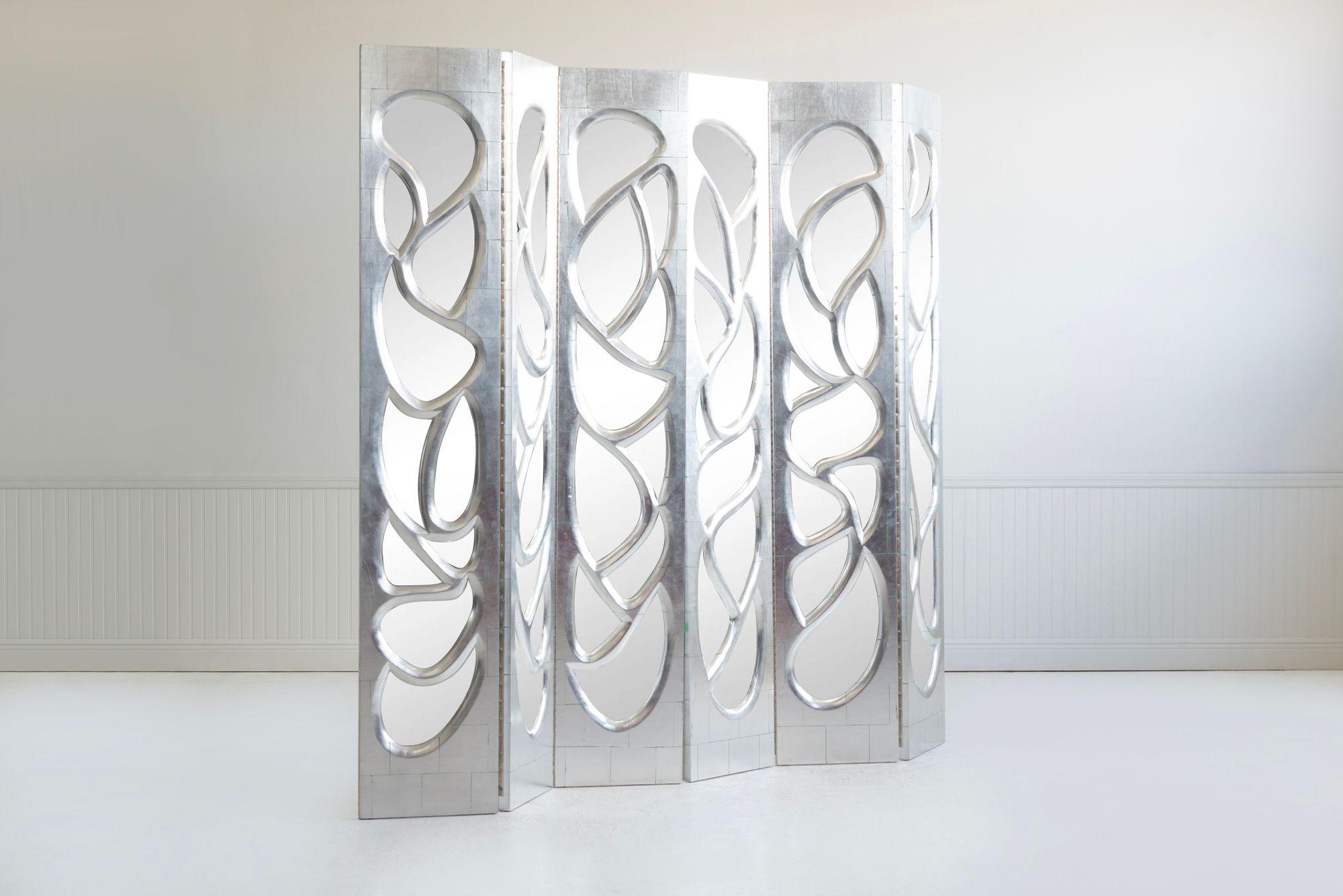 American Craftsman Studio Phillip Lloyd Powell Paraventi a specchio 1975c in vendita