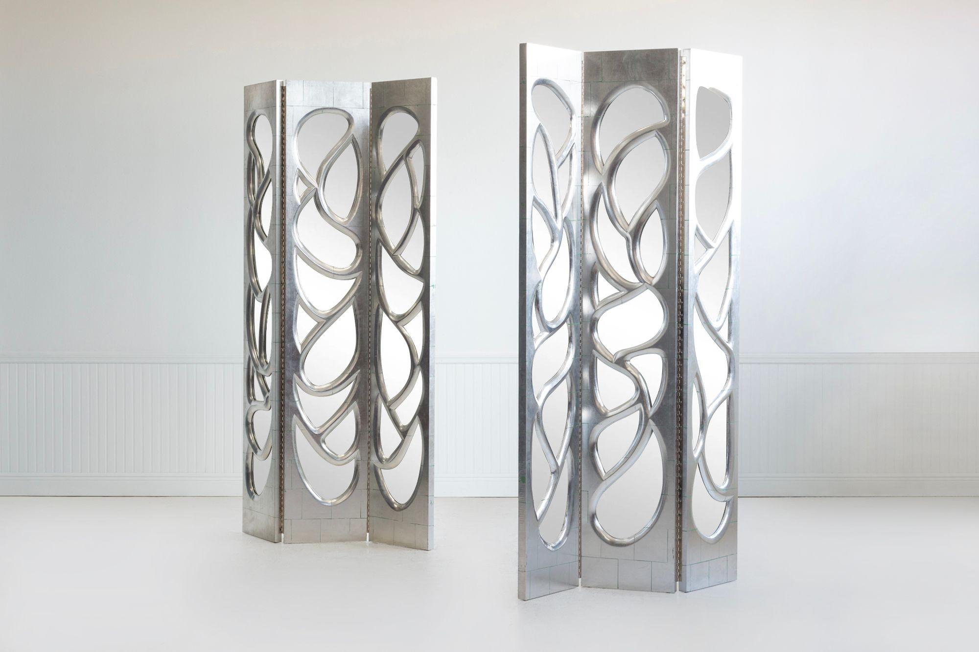 Americano Studio Phillip Lloyd Powell Paraventi a specchio 1975c in vendita