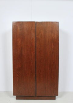 Phillip Lloyd Powell Two Door Walnut Bar Cabinet, Circa 1960