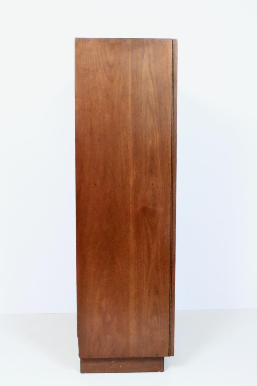 Mid-Century Modern Phillip Lloyd Powell Two Door Walnut Bar Cabinet, Circa 1960 For Sale