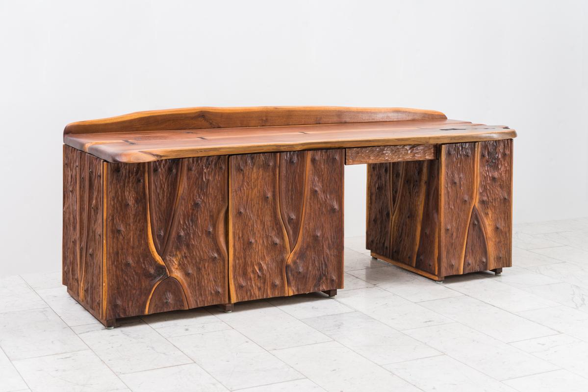 American Phillip Lloyd Powell, Unique Carved Desk, USA For Sale