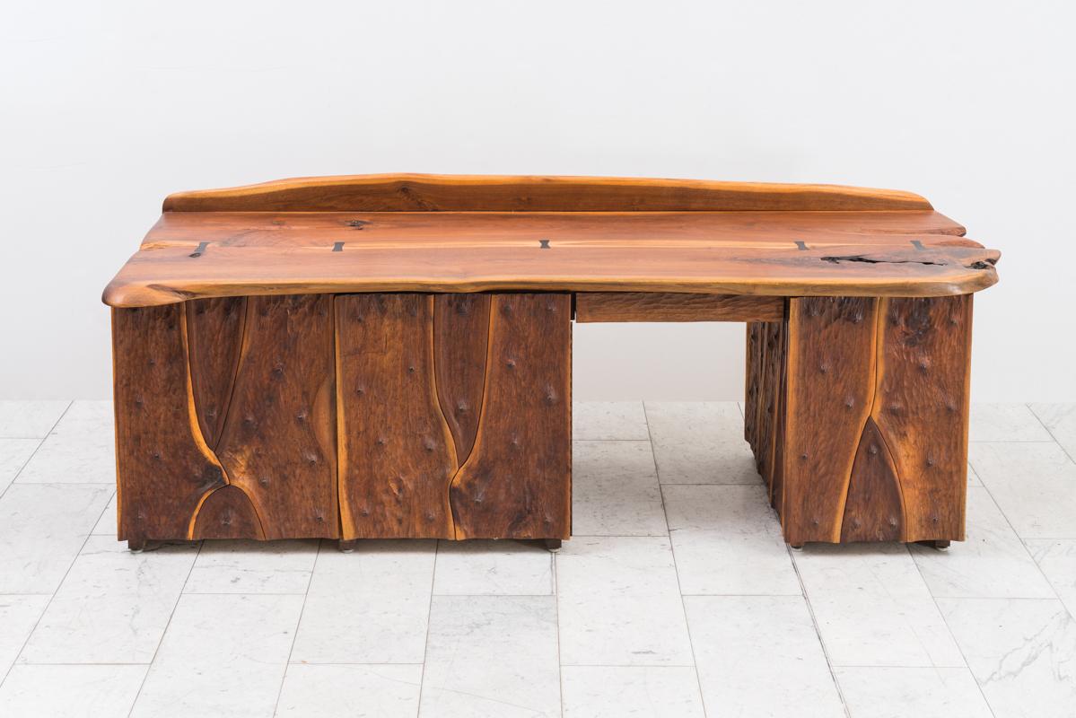 Phillip Lloyd Powell, Unique Carved Desk, USA In Excellent Condition For Sale In New York, NY