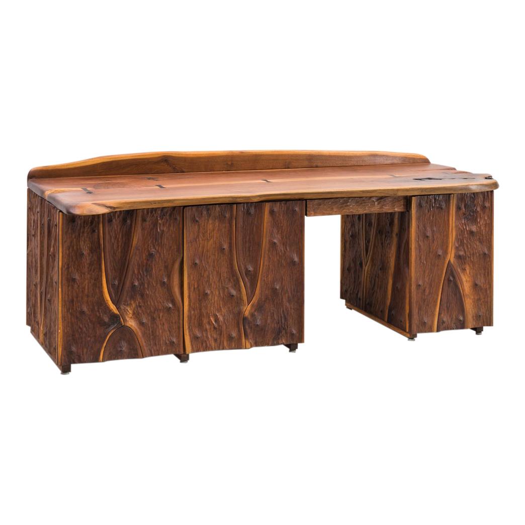 Phillip Lloyd Powell, Unique Carved Desk, USA For Sale