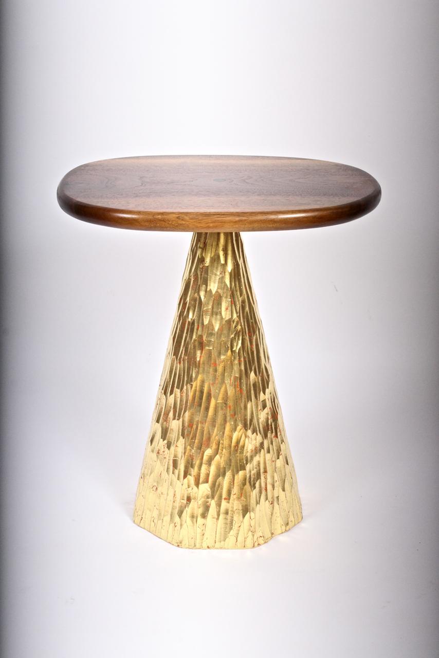 Phillip Lloyd Powell Walnut and Gold Leaf Occasional Table, Circa 2007 For Sale 6
