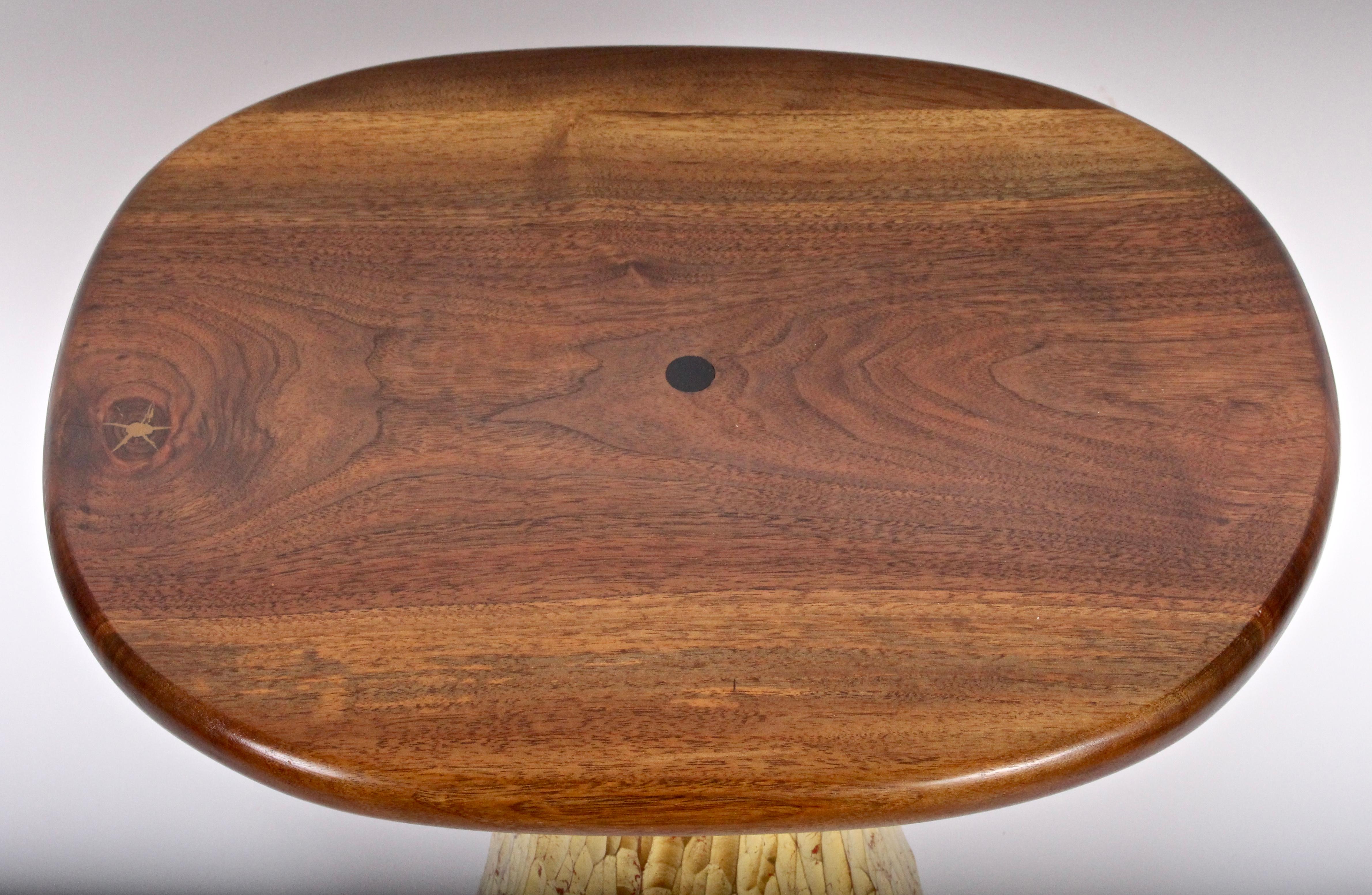 Phillip Lloyd Powell Walnut and Gold Leaf Occasional Table, Circa 2007 In Good Condition For Sale In Bainbridge, NY