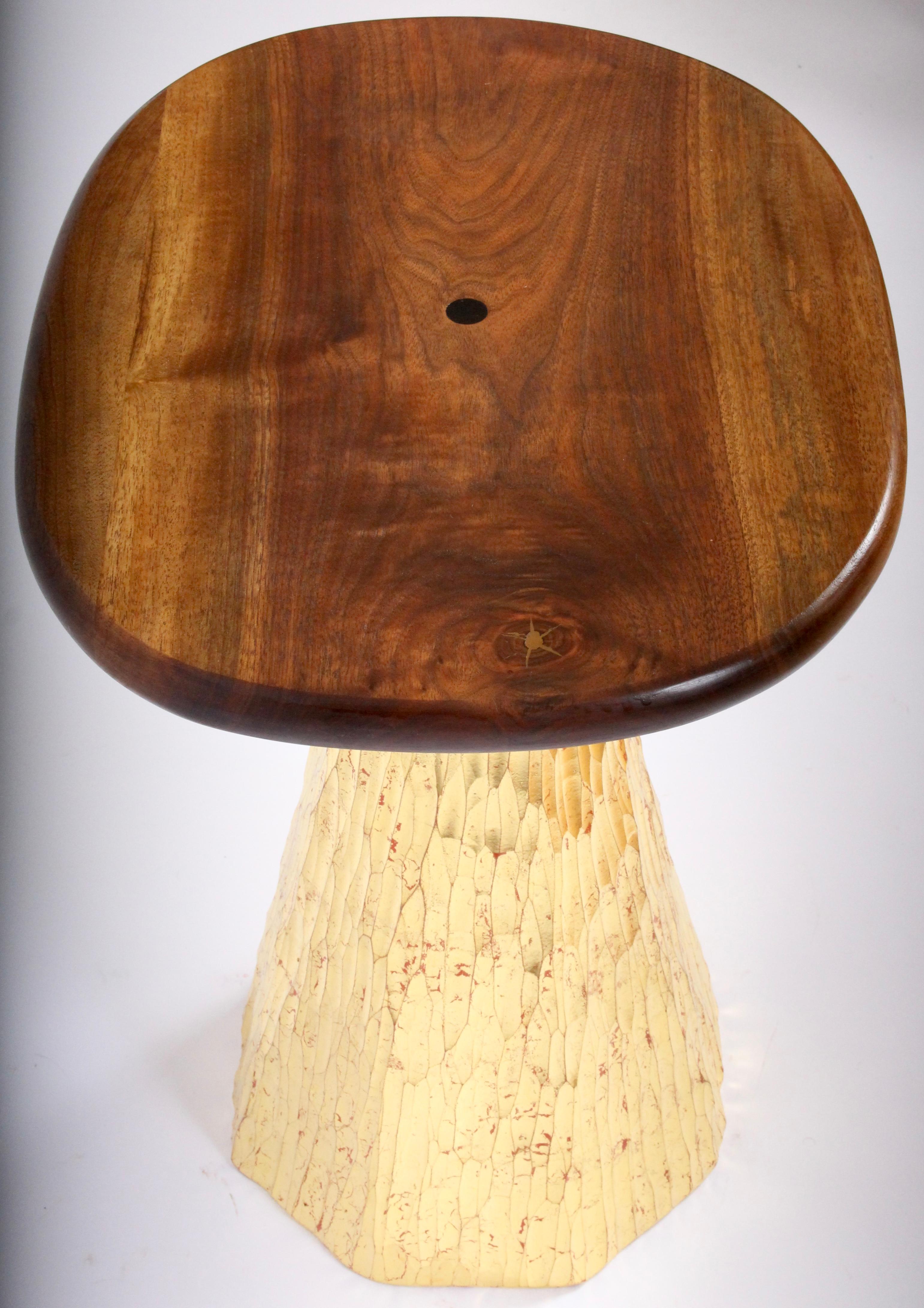 Contemporary Phillip Lloyd Powell Walnut and Gold Leaf Occasional Table, Circa 2007 For Sale