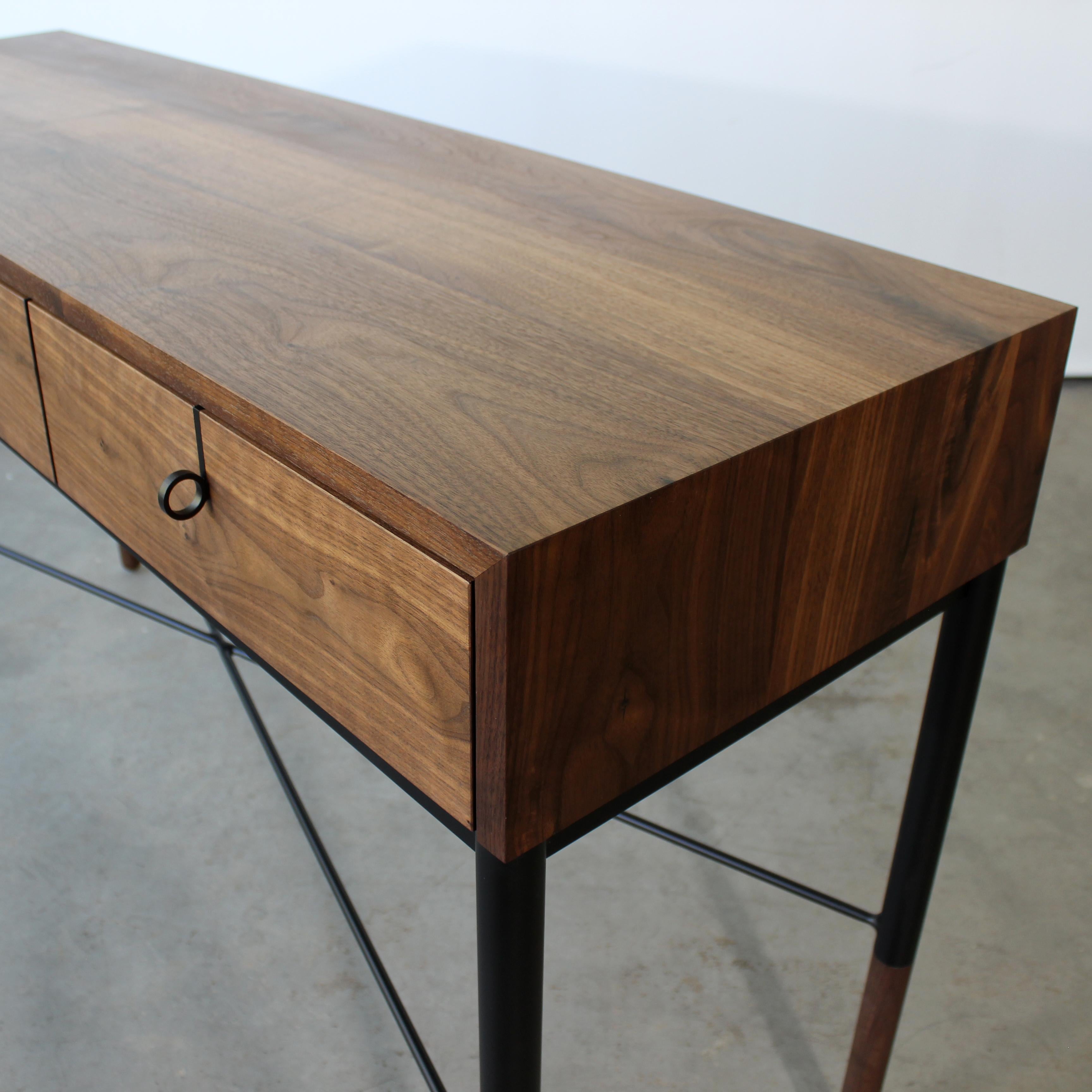 American Phillip Modern Walnut Console or Entryway Table For Sale