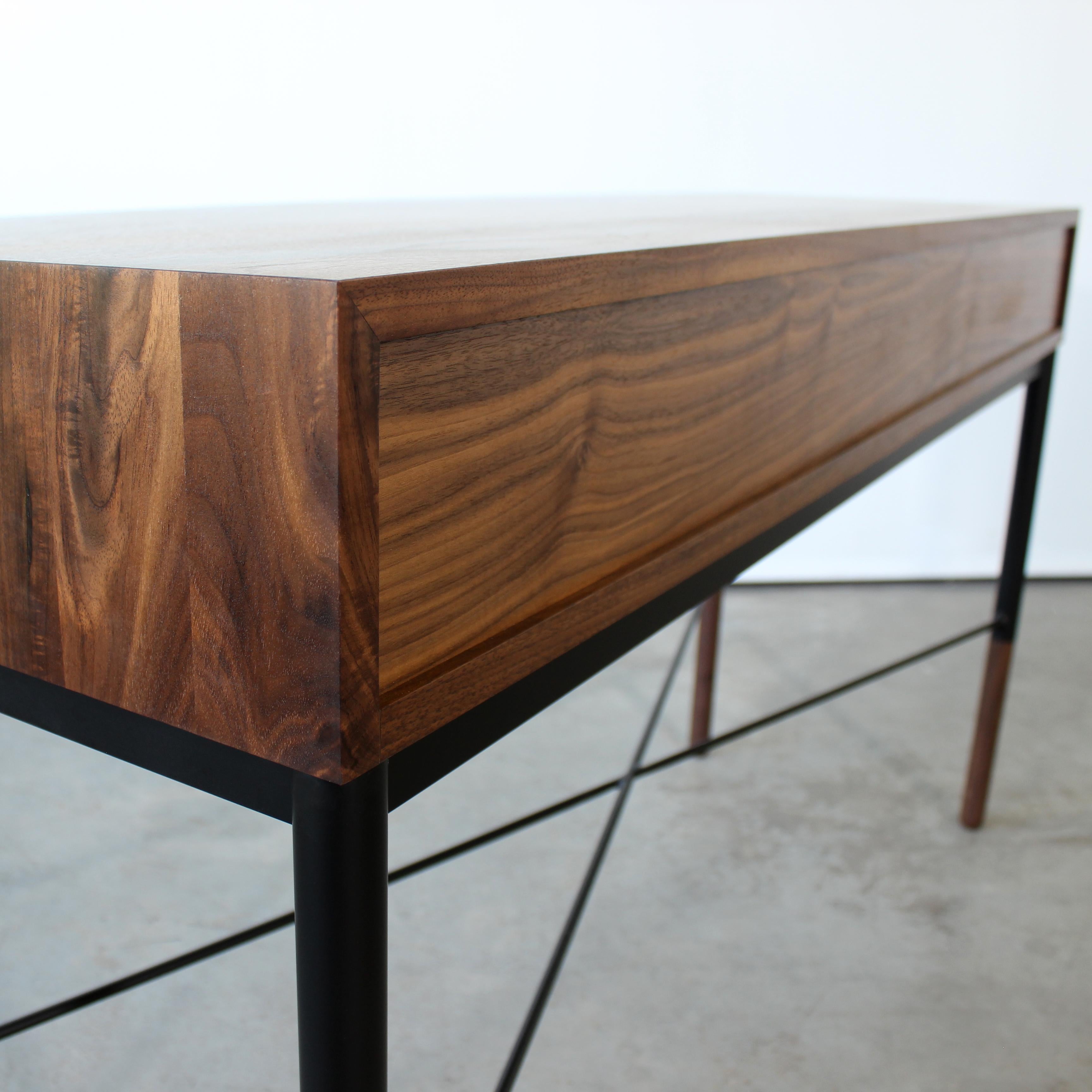 Contemporary Phillip Modern Walnut Console or Entryway Table For Sale