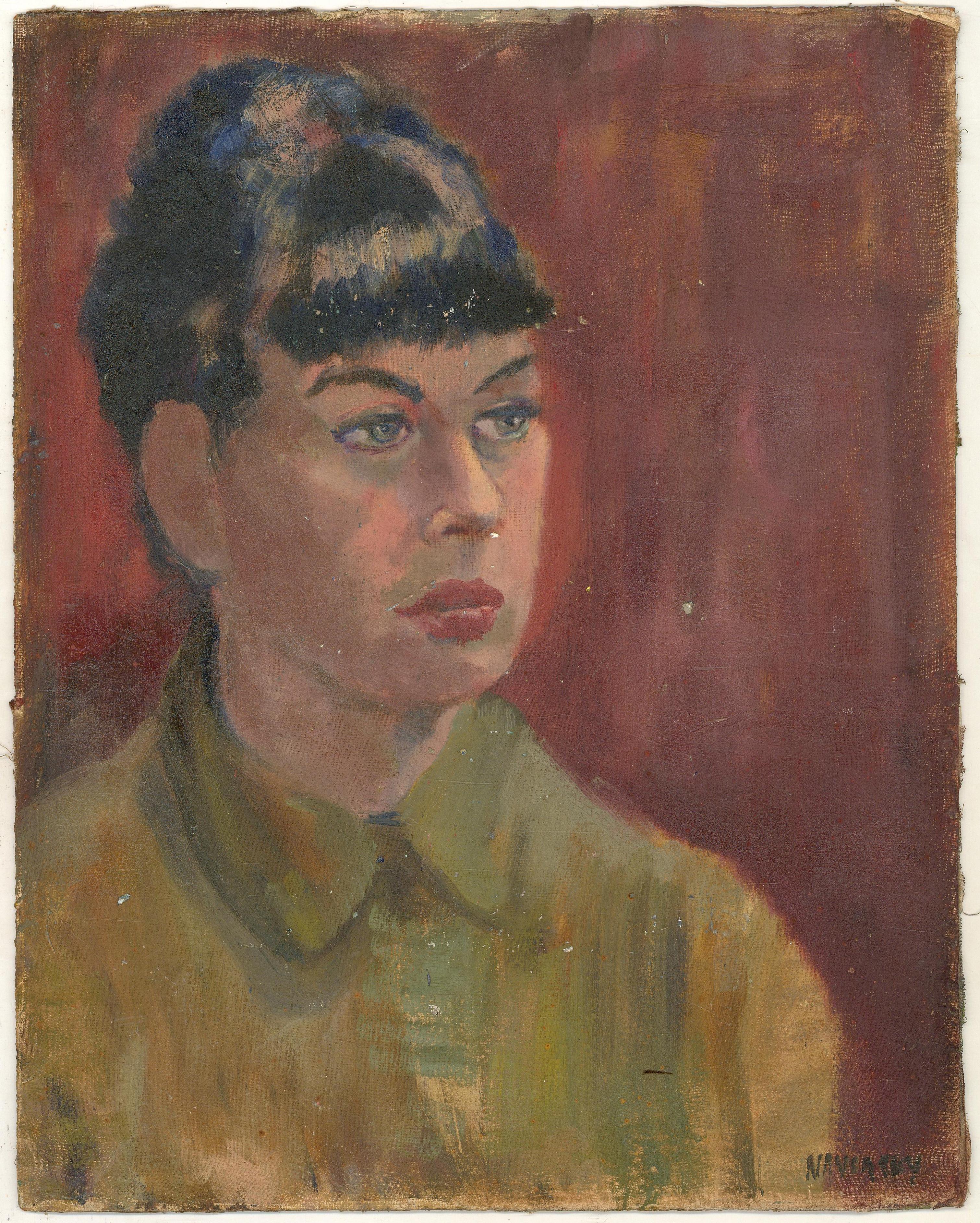 Philip Naviasky (1894-1983) - Huile, portrait d'une femme, début du 20e siècle - Painting de Phillip Naviasky