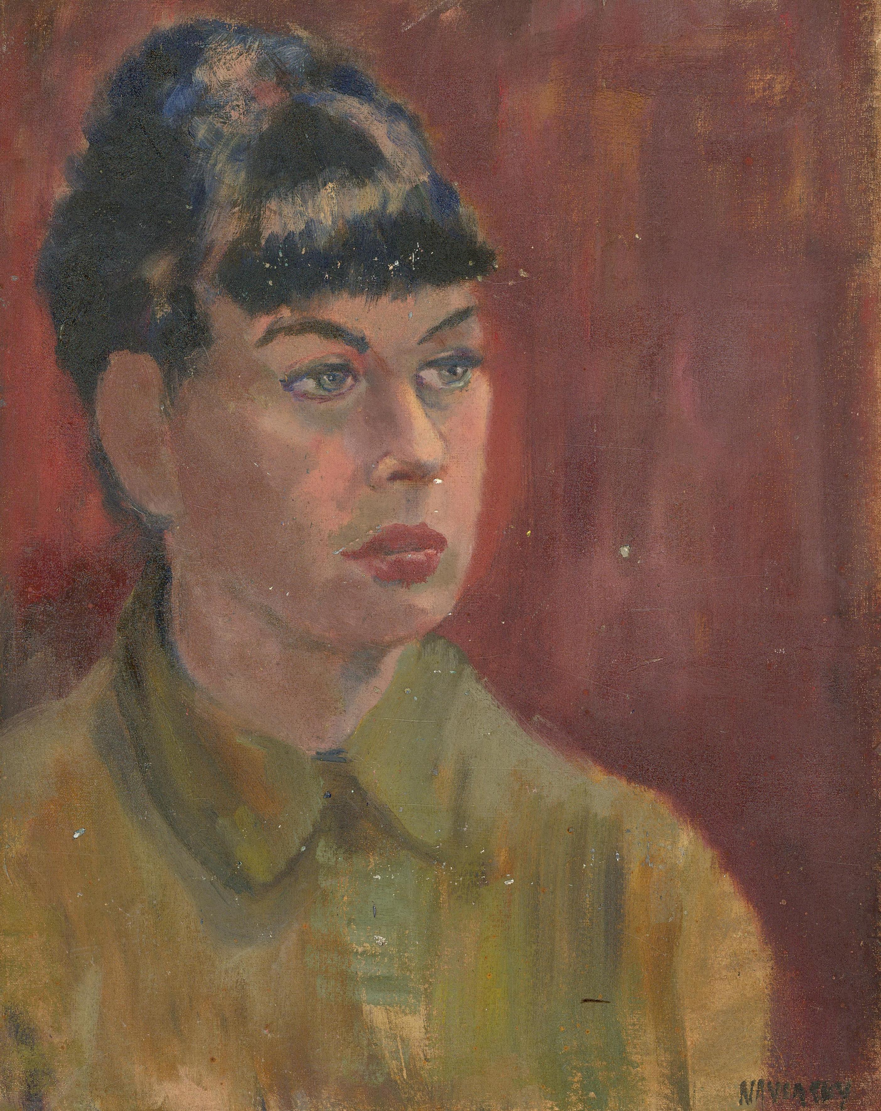 Portrait Painting Phillip Naviasky - Philip Naviasky (1894-1983) - Huile, portrait d
une femme, début du 20e siècle