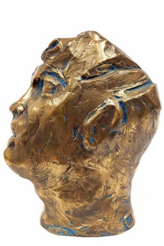 Untitled, Head Of An Artist, Avant-Garde Bronze Sculpture