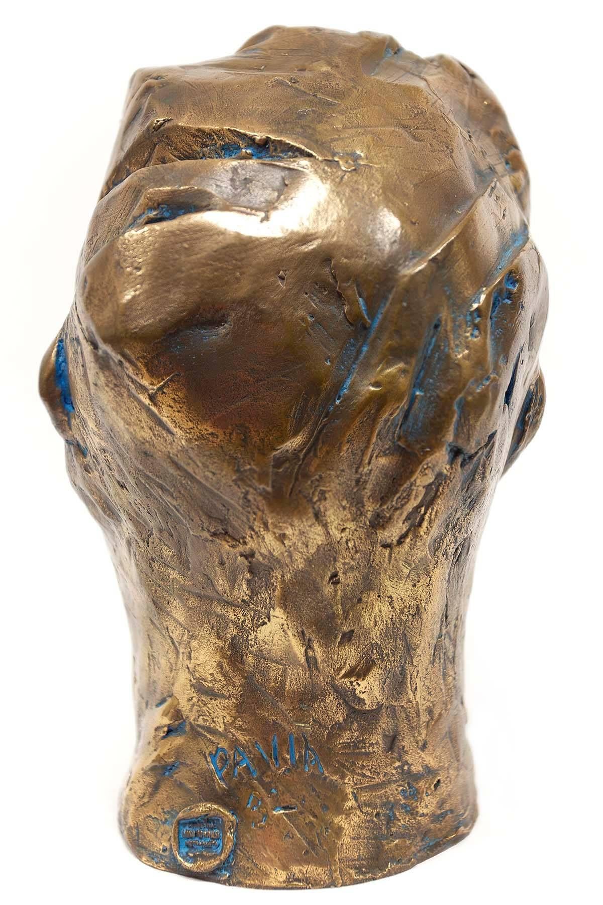 Sans titre, Tête d'un artiste, sculpture en bronze d'avant-garde - Expressionnisme abstrait Sculpture par Phillip Pavia