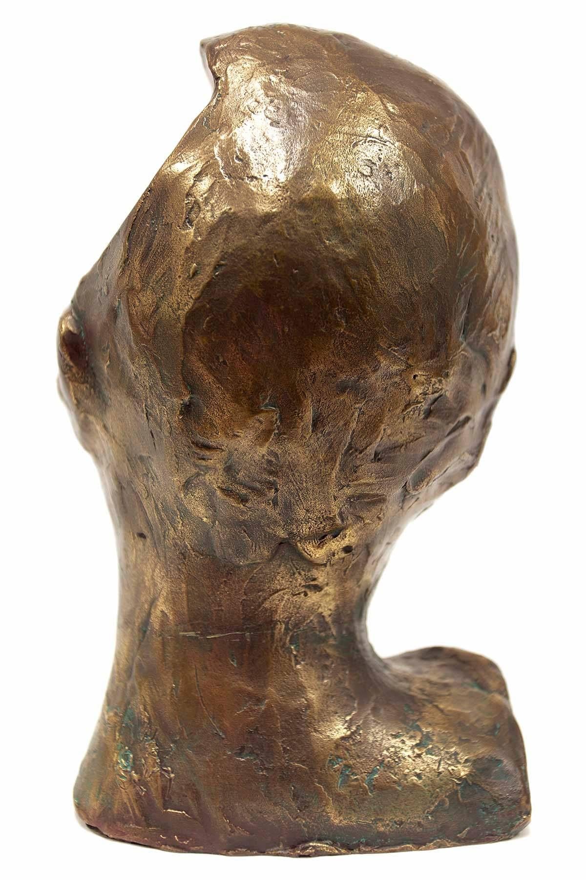 Untitled, Head Of An Artist, Avant-Garde Bronze Sculpture For Sale 1