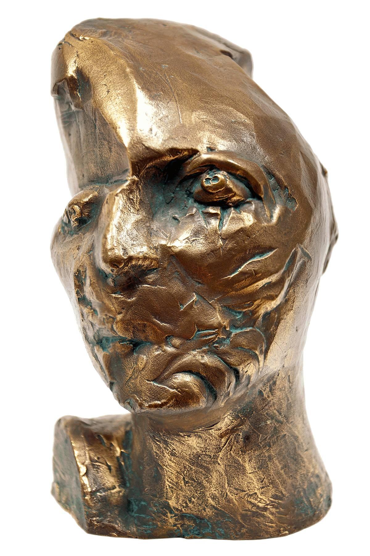 Ohne Titel, Kopf eines Künstlers, Avant-Garde Bronzeskulptur
