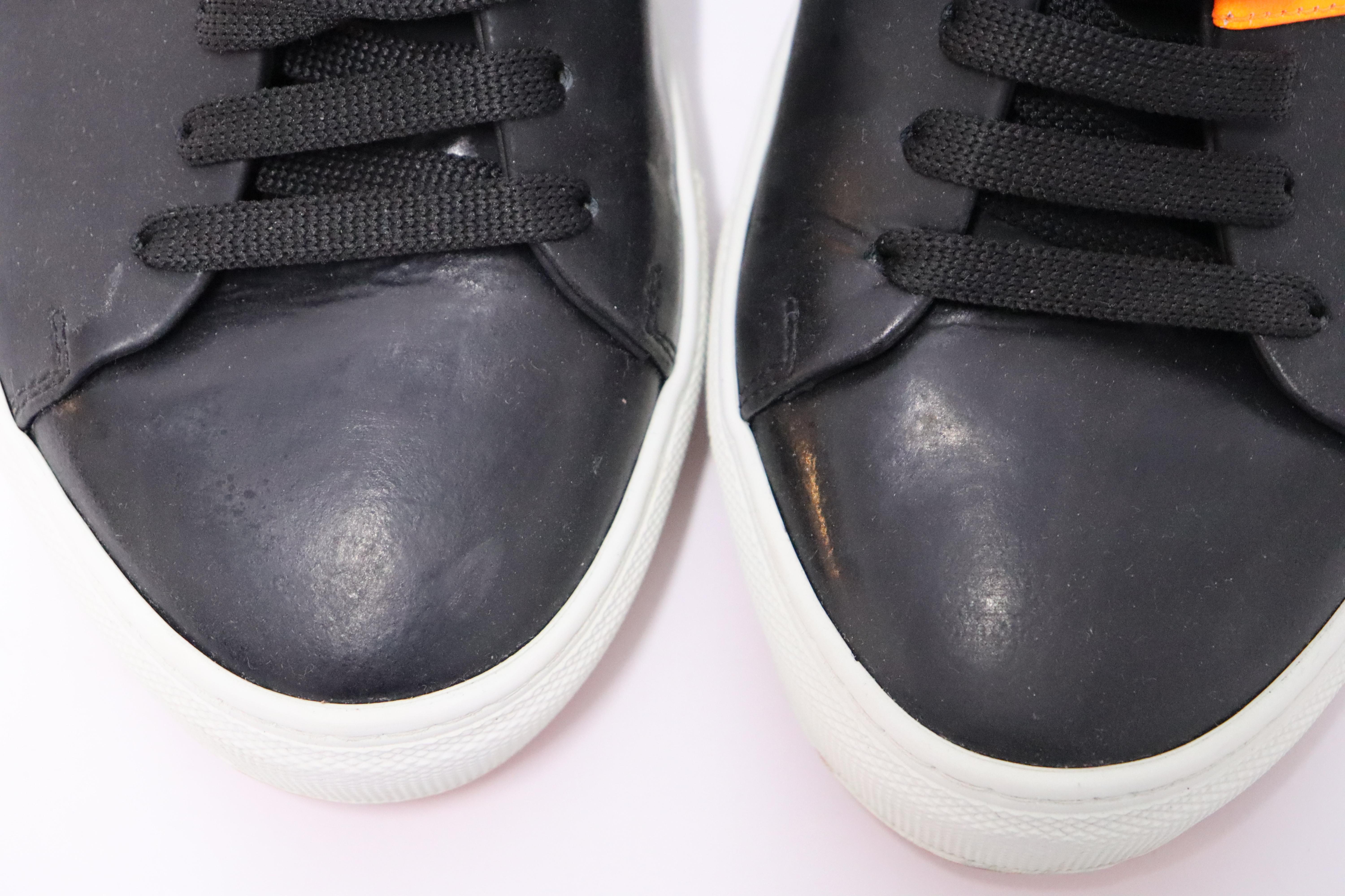 Phillip Plein Men's Black Leather Studded Low Top Sneakers Size EU 41 For Sale 3