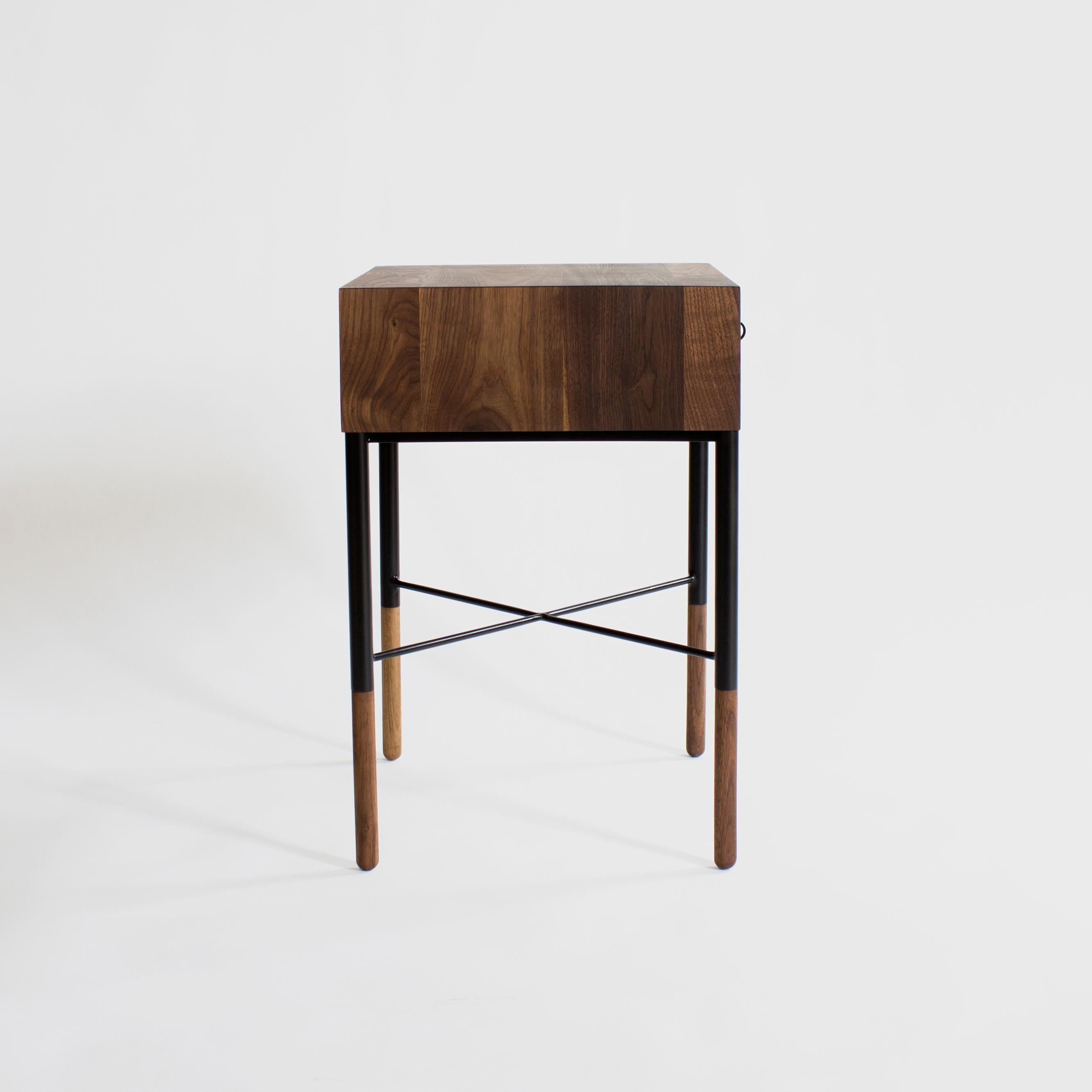 Modern Phillip Walnut Nightstand and Side Table For Sale