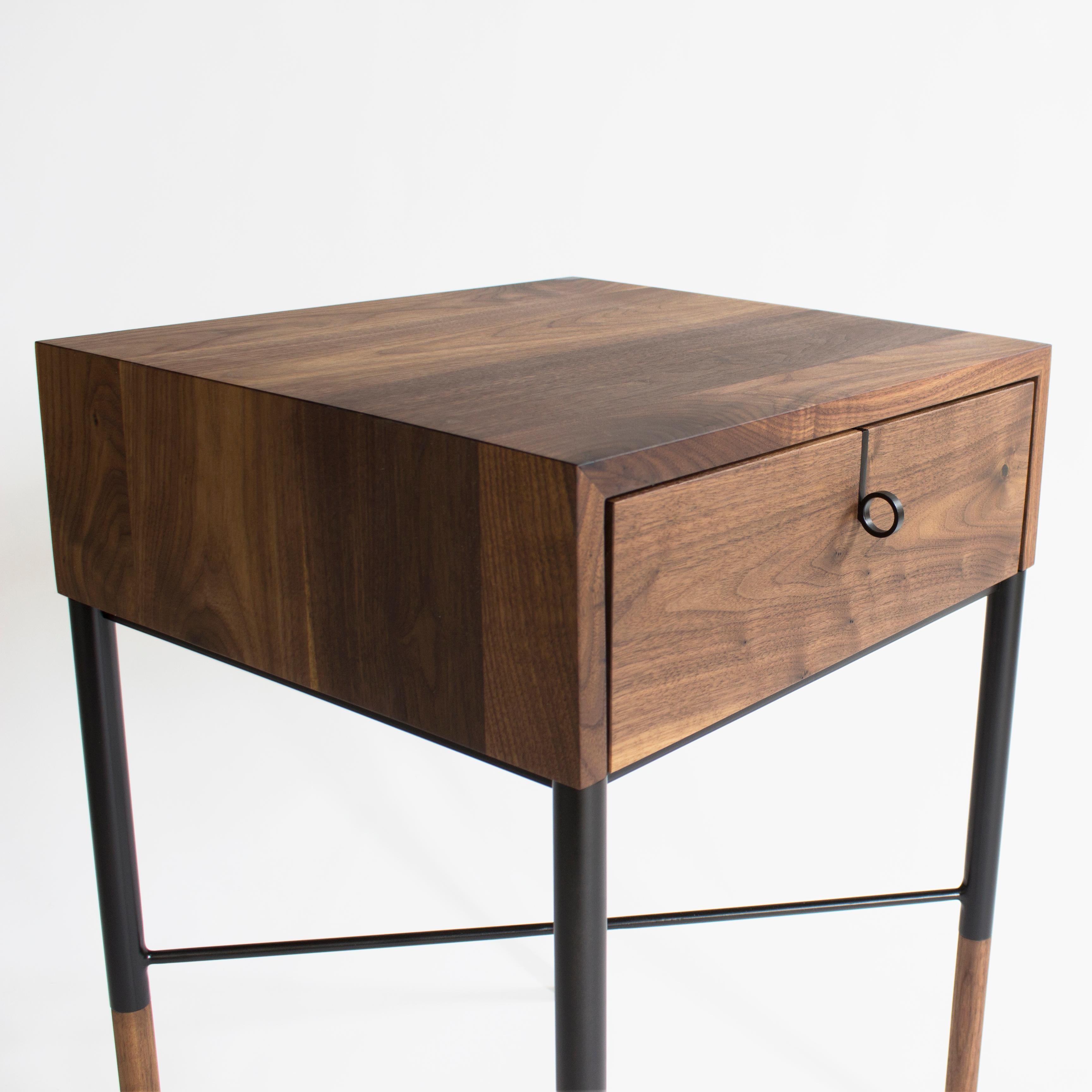 American Phillip Walnut Nightstand and Side Table For Sale