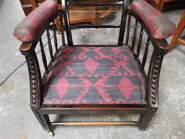 Phillip Webb for Morris & Co. an English Aesthetic Movement Reclining Armchair For Sale 11