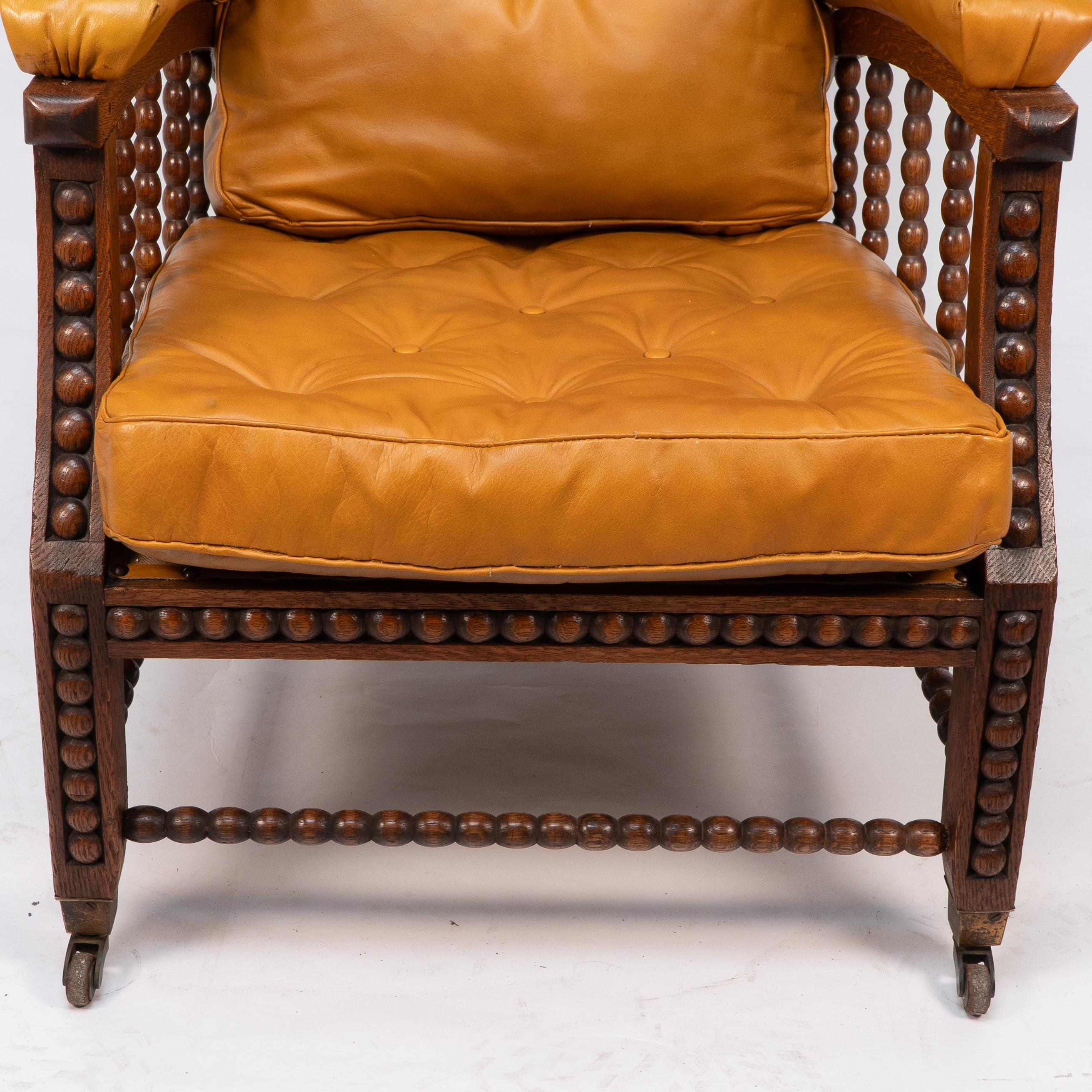 Phillip Webb for Morris & Co. English Aesthetic Movement oak reclining armchair For Sale 4