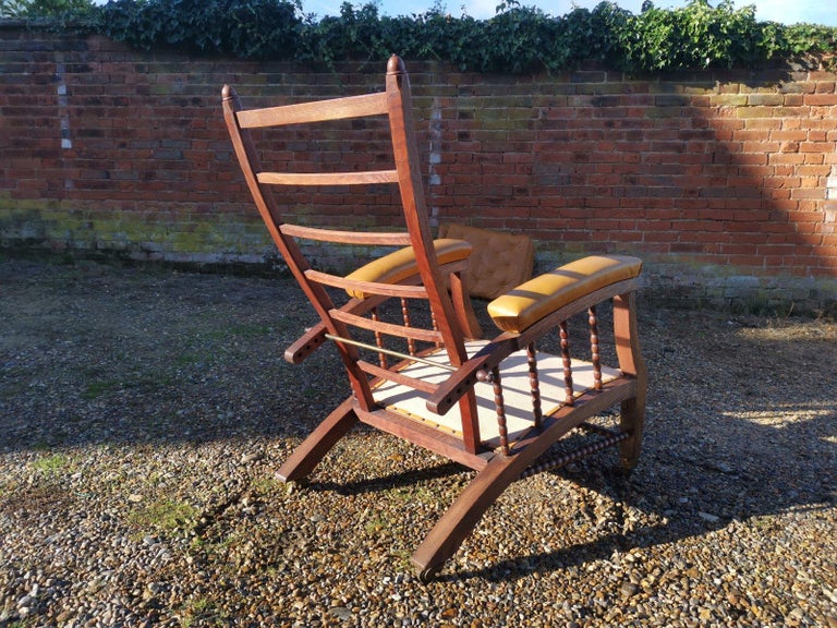 Phillip Webb for Morris & Co. English Aesthetic Movement Oak Reclining Armchair For Sale 10