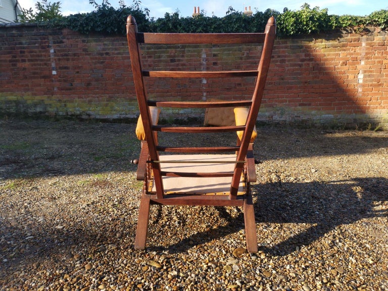 Phillip Webb for Morris & Co. English Aesthetic Movement Oak Reclining Armchair For Sale 11