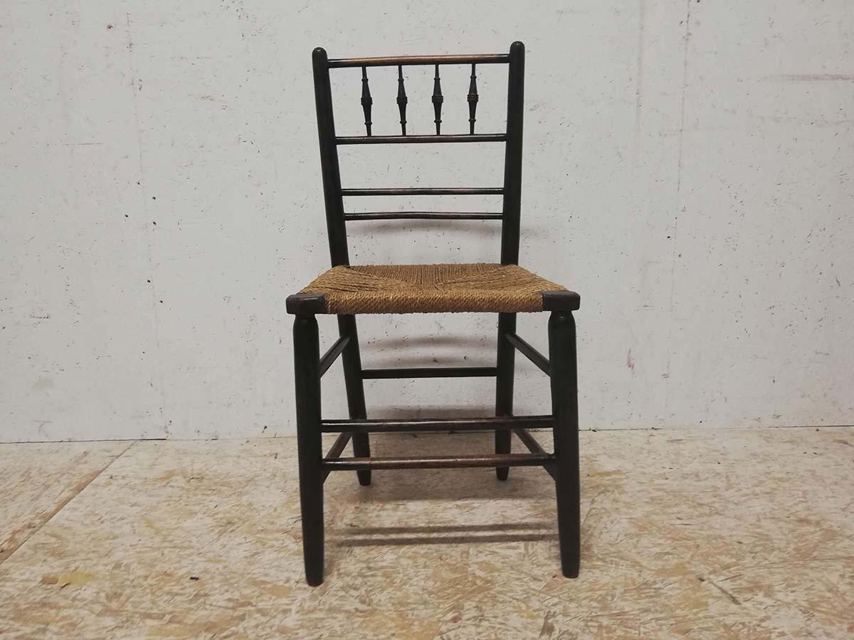 Beech Phillip Webb for William Morris, An Original Pair of Sussex Ebonised Side Chairs