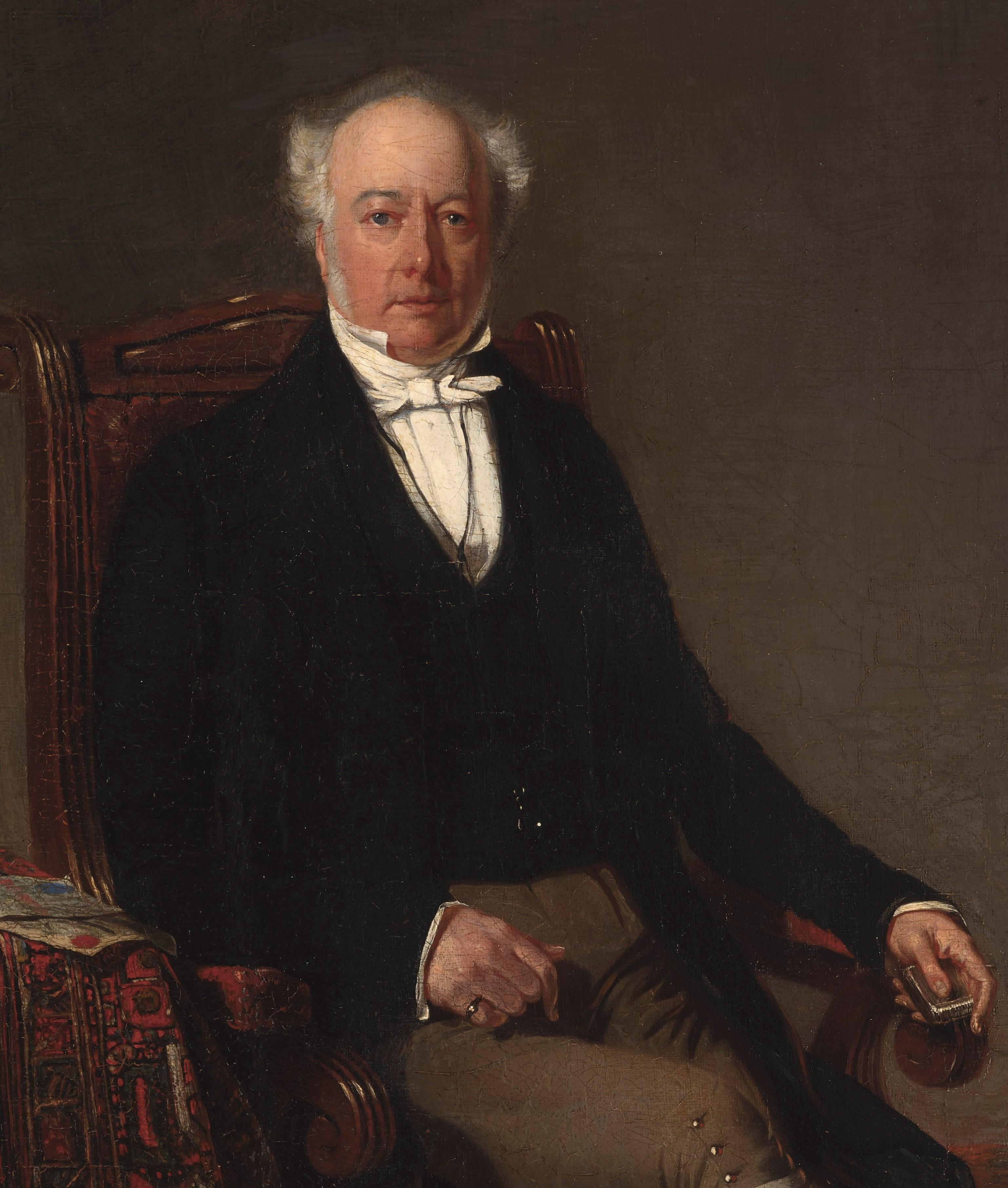 Charles Grey, 2nd Earl Grey, ancien Premier ministre du Royaume-Uni - Noir Portrait Painting par Phillip Westcott