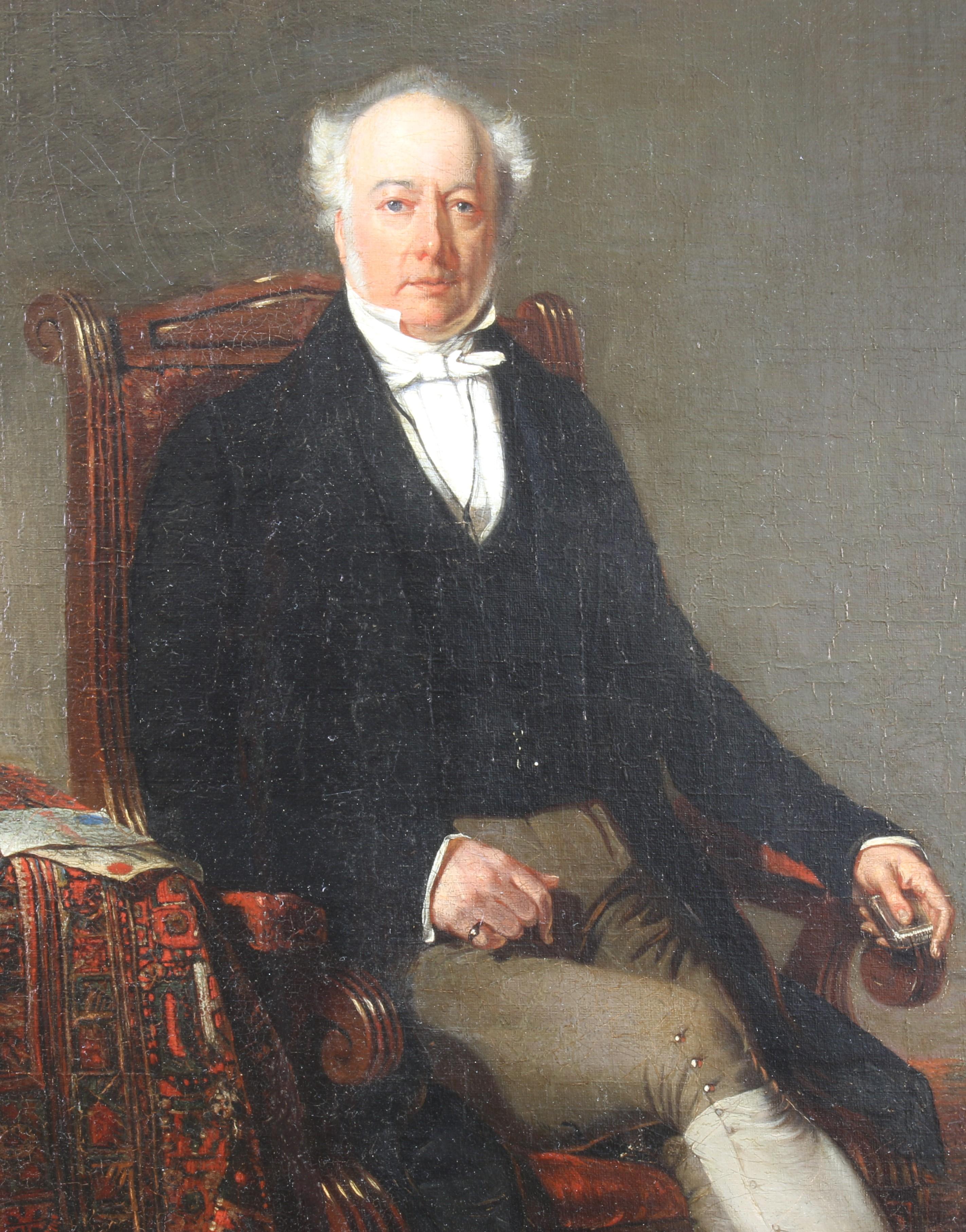 Philip Westcott 1815-1878, portrait de Charles Grey 2nd Earl Grey. Ordre de la Jarretière. Ancien Premier ministre du Royaume-Uni.  Signé et daté 1842. Huile sur toile, conservation 2022.