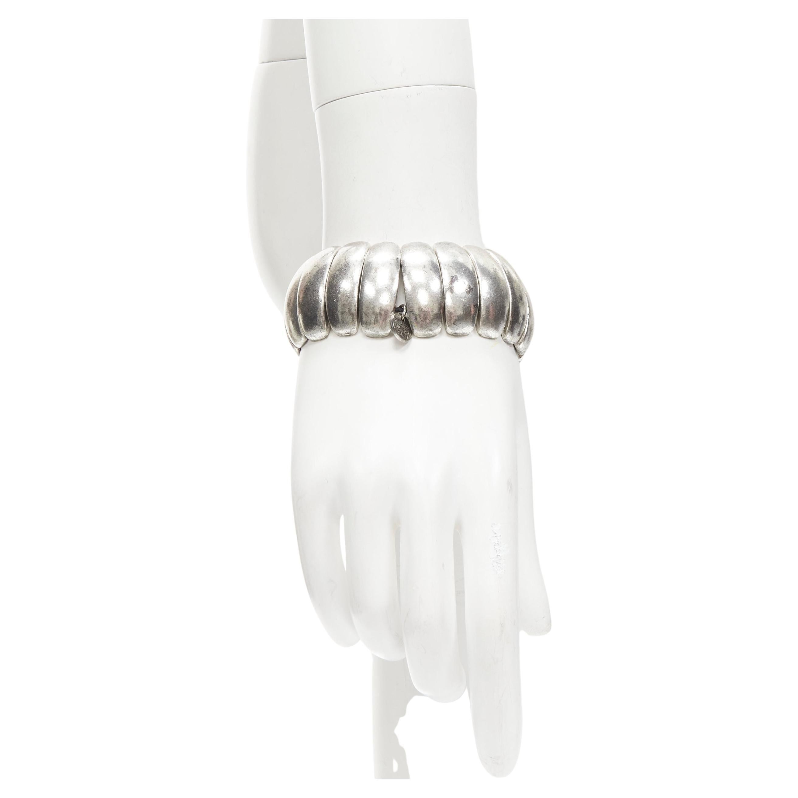 Bracciale elastico con logo in argento antico PHILLIPE AUDIBERT in vendita