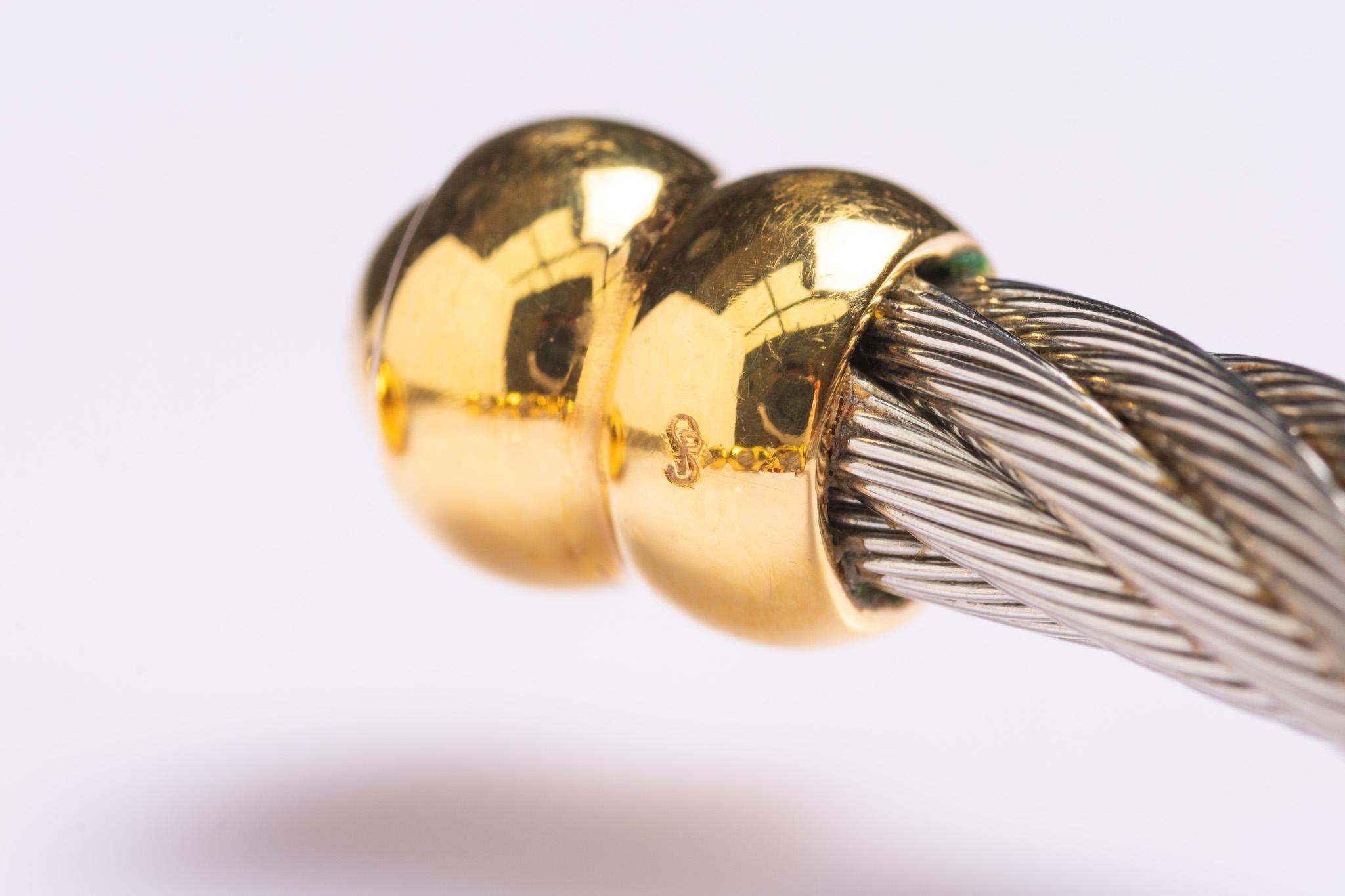 Phillipe Charriol 18ct Gold and Stainless Steel Cable Bangle 5