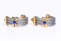 Phillipe Charriol Gold Plated and Stainless Steel Hoop Earrings