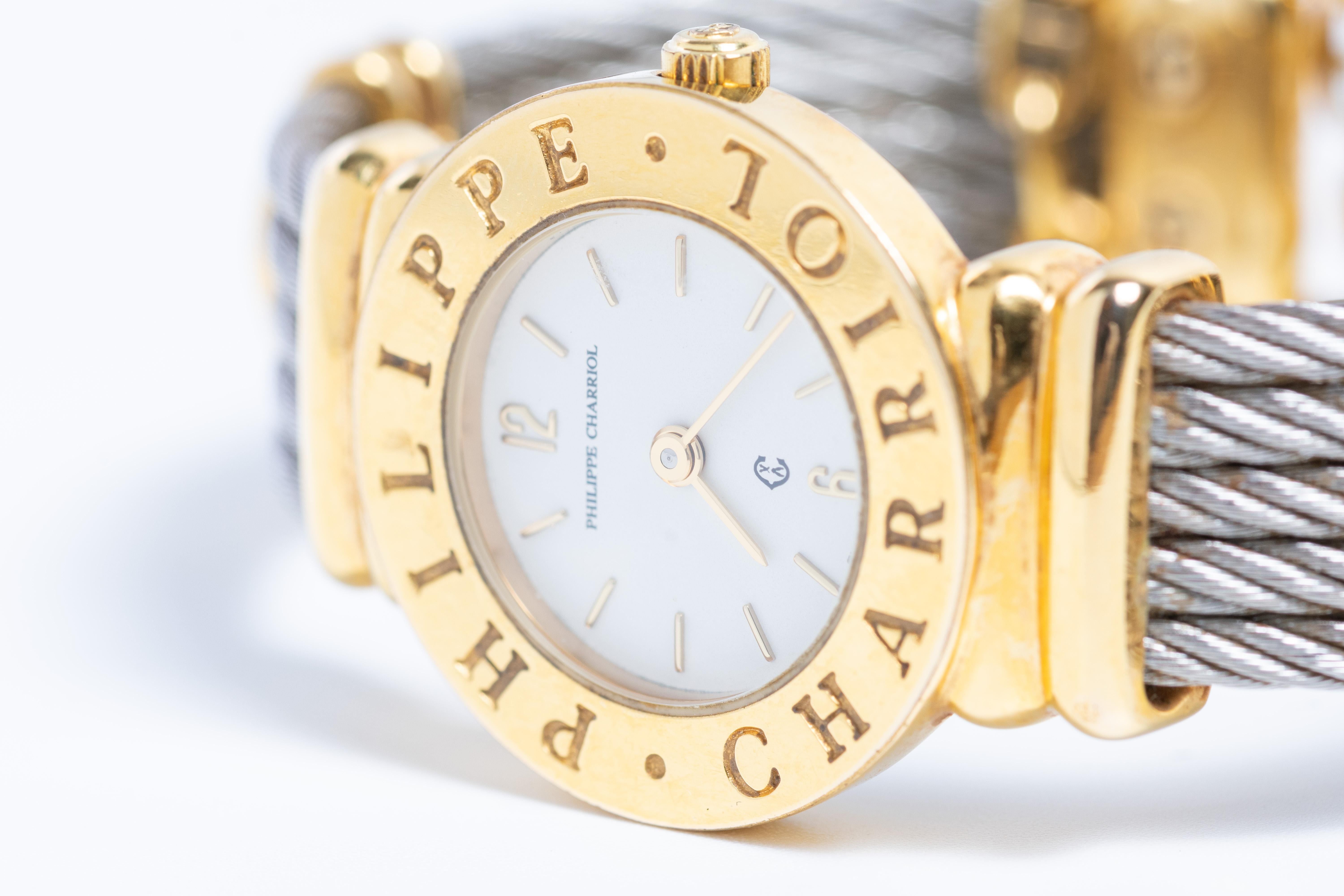 Women's or Men's Phillipe Charriol Gold Plated and Stainless Steel Ladies Wristwatch