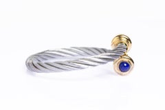 Brazalete con cable de acero inoxidable Lapislázuli Phillipe Charriol
