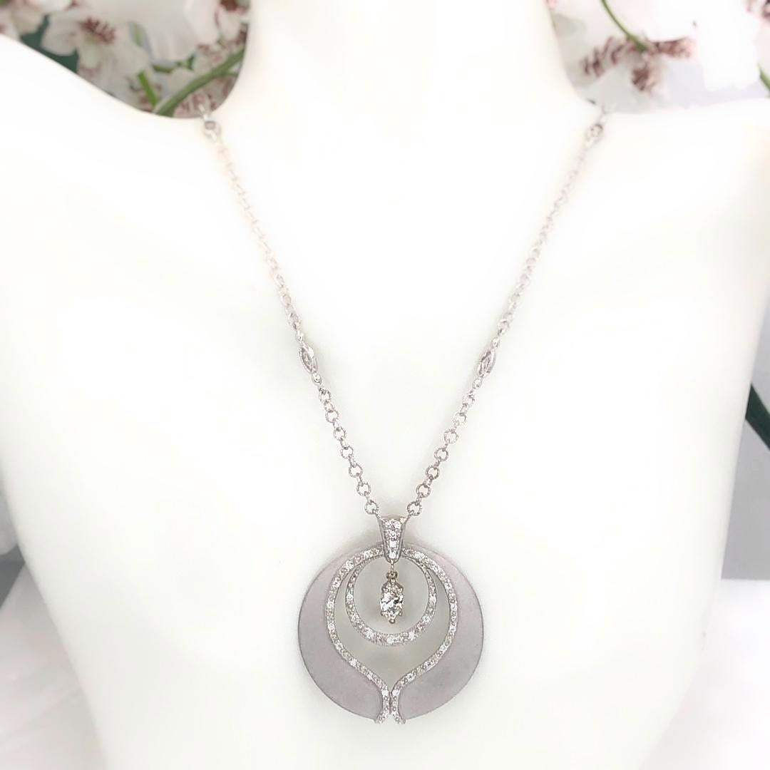 Phillipe Charriol Marquise Diamond Pendant Necklace in 18 Karat Gold 0.65 Carat For Sale 1