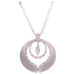 Used Phillipe Charriol Marquise Diamond Pendant Necklace in 18 Karat Gold 0.65 Carat
