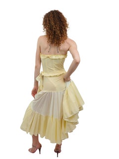 Phillipe Salvet Yellow Tiered Skirt & Bustier Set