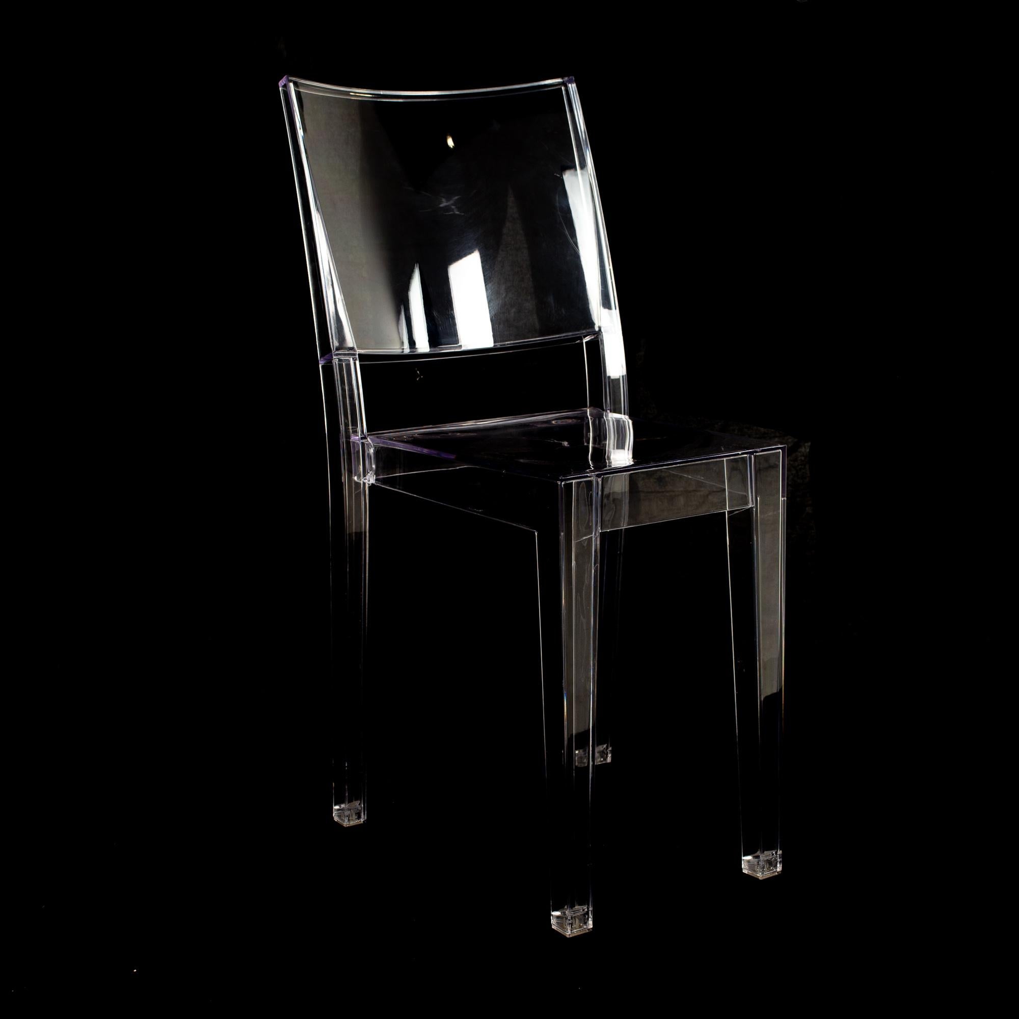 Mid-Century Modern Phillippe Starck for Kartell La Marie MCM Clear Acrylic Dining Chairs, Set 4